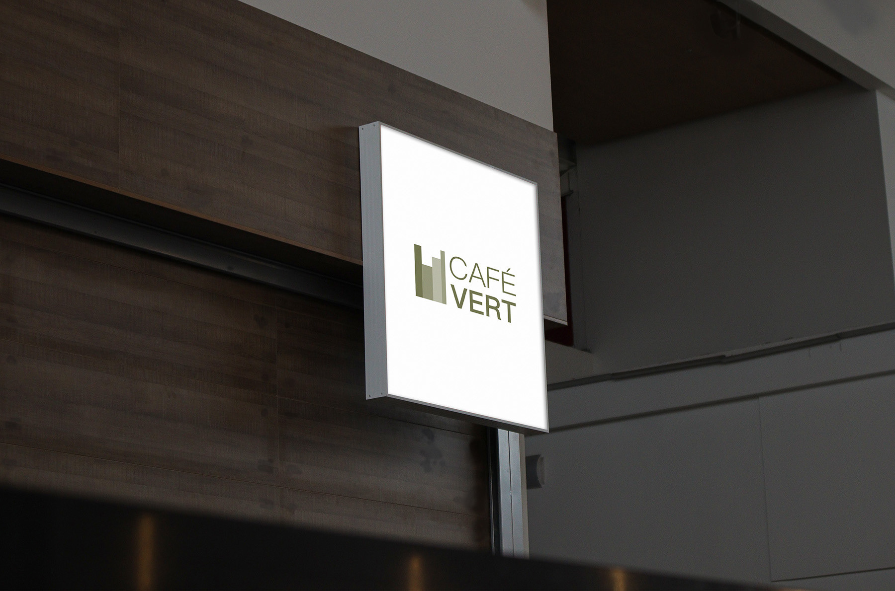 Café Vert sign mockup