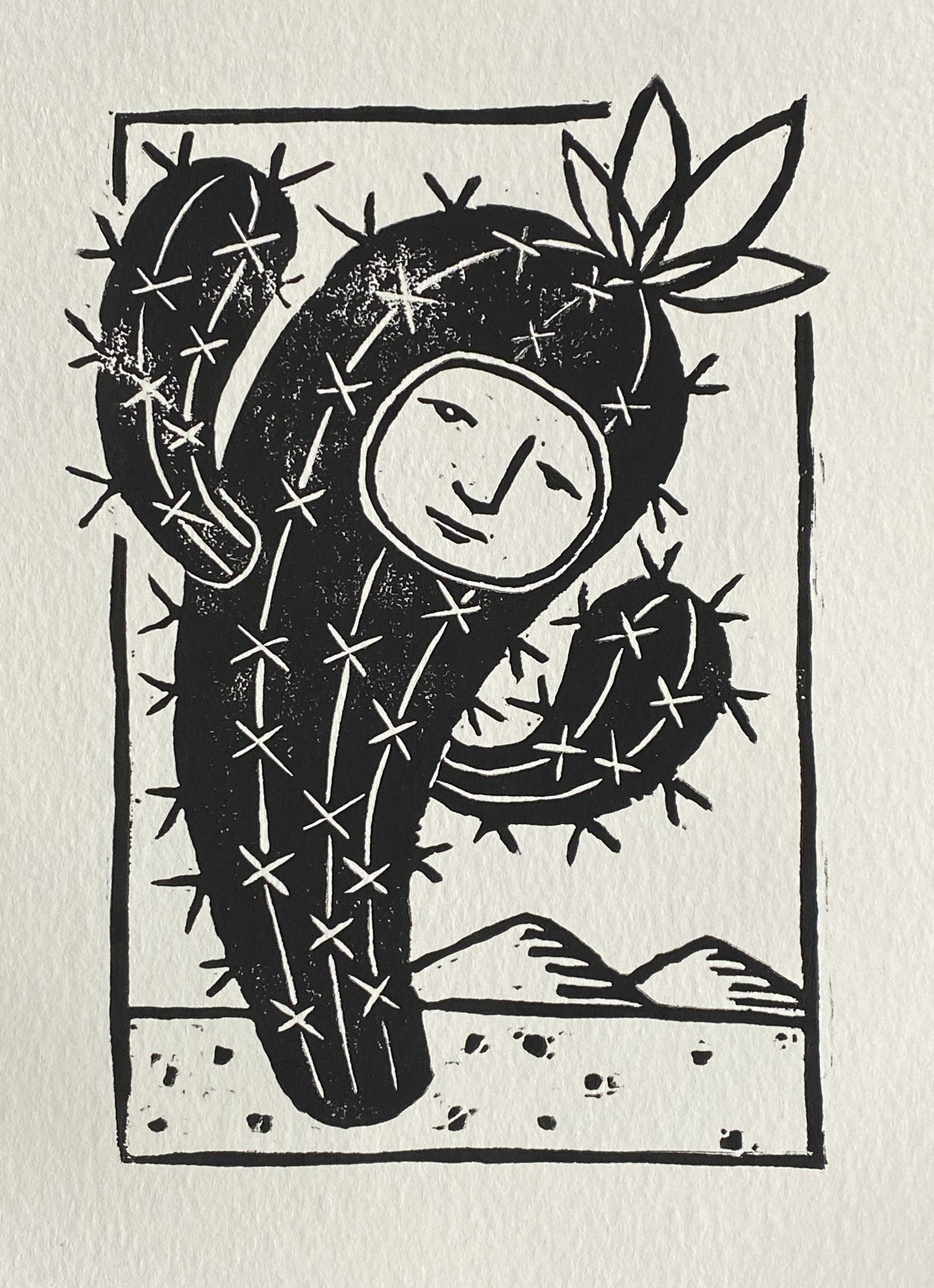 Cactus - Linocut Print