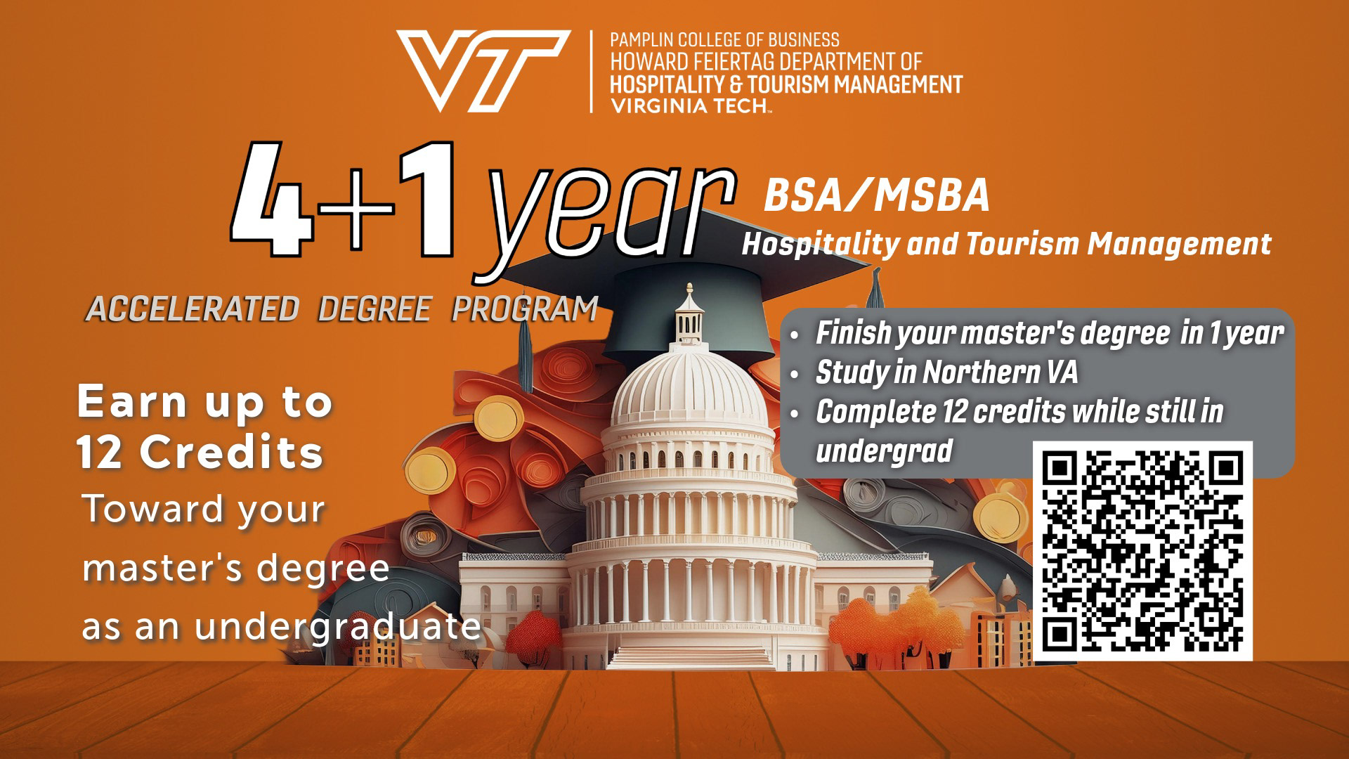 Promotional digital display advertisement for the Hospitality and Tourism Management major