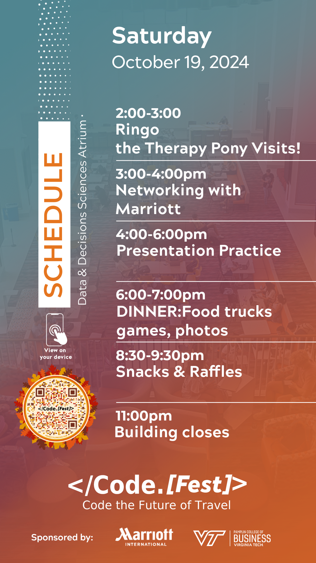 Saturday event schedule as displayed on the event website