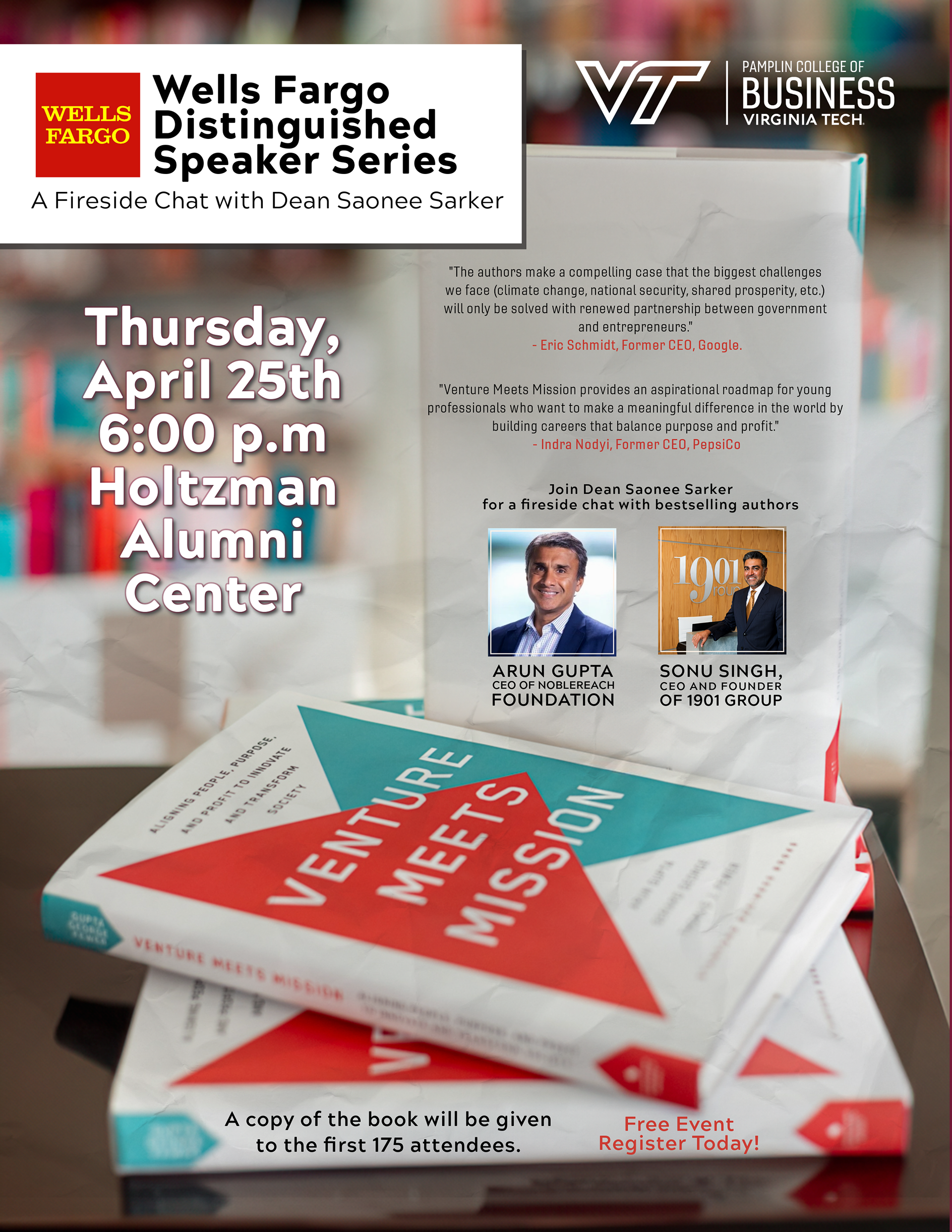 Promotional Flyer about Virginia Tech Pamplin Wells Fargo Speaker Series