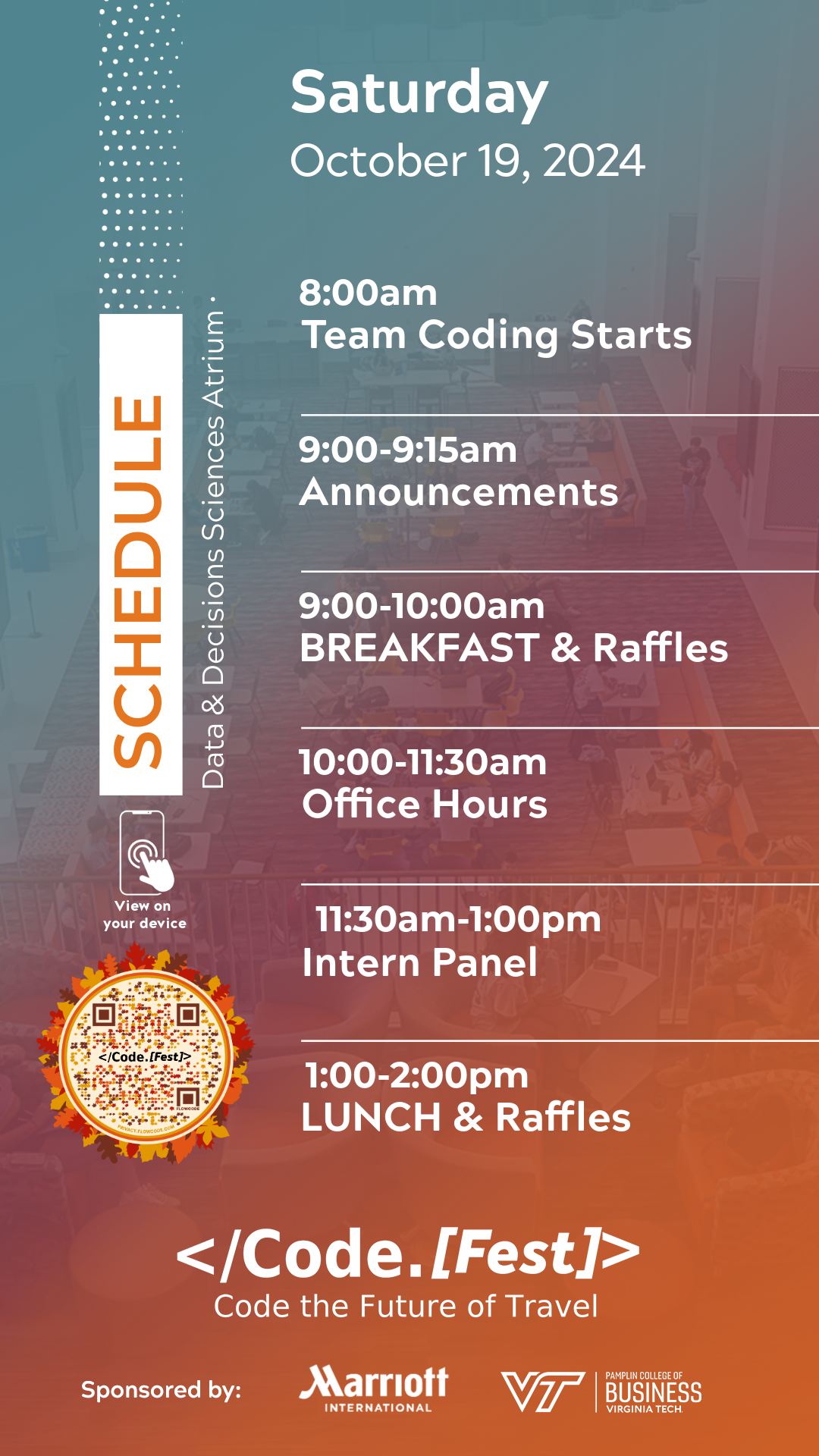 Saturday event schedule as displayed on the event website