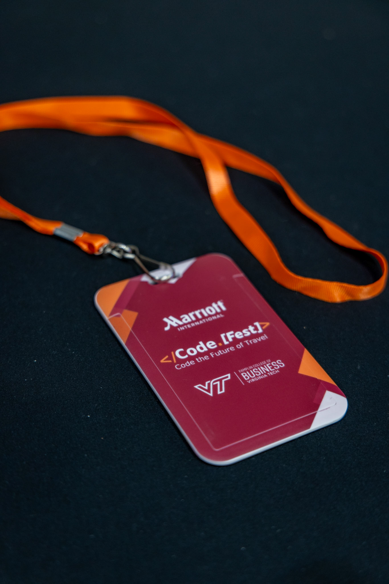 The event badge with my designed event logo