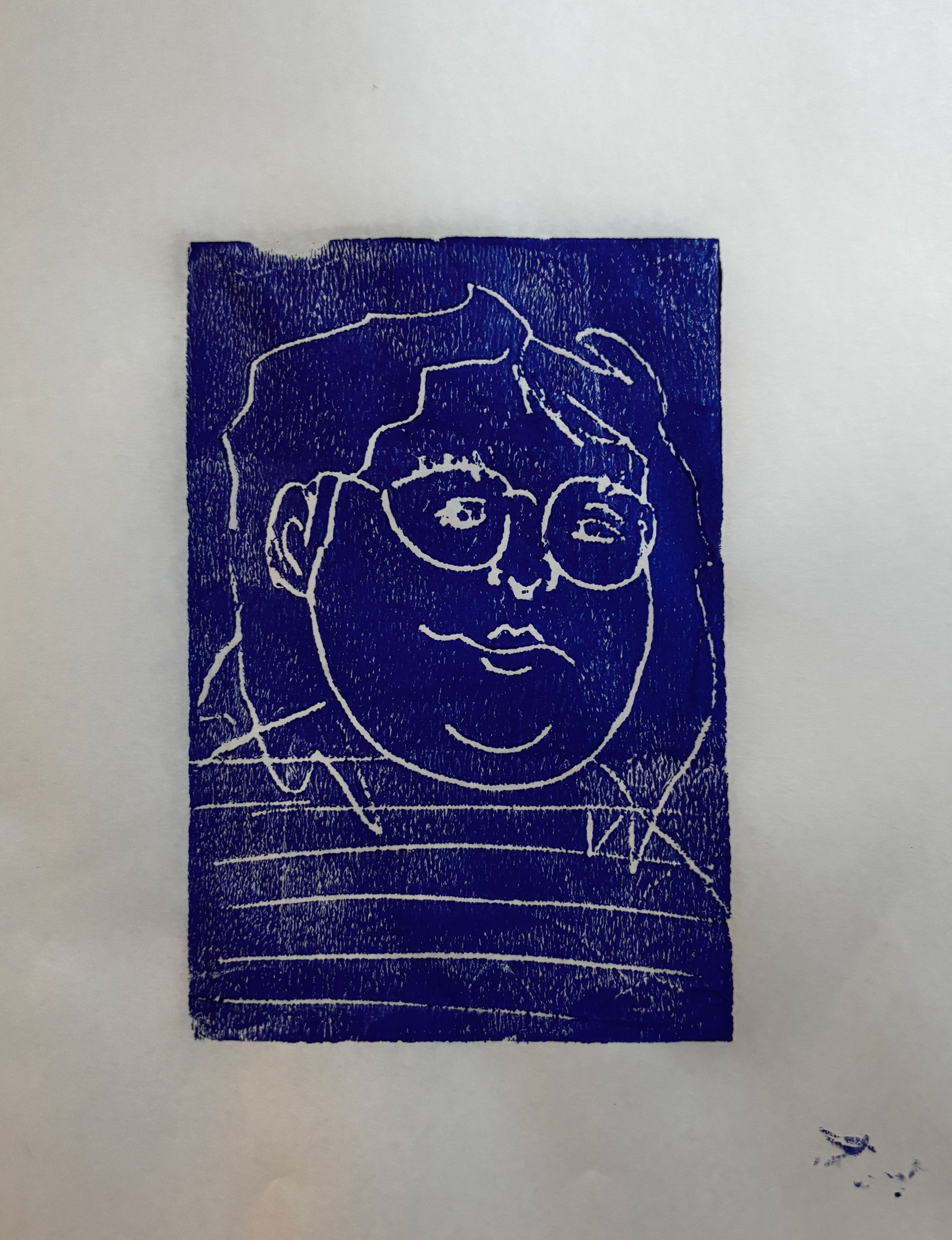 Styrofoam-Relief Self Portrait, 2024