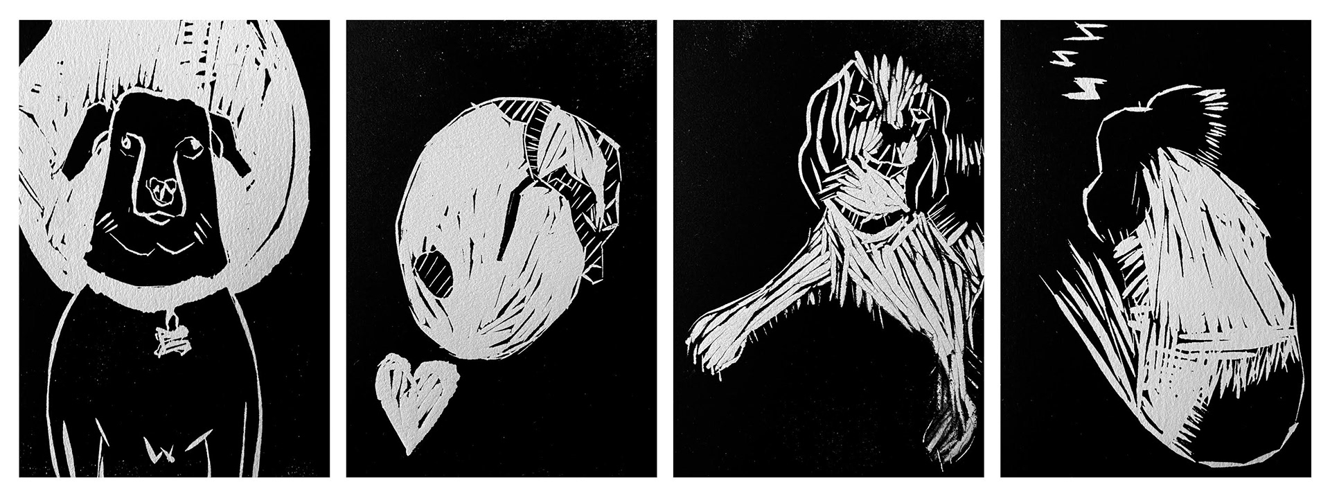 Linocut Dog Collection, 2022