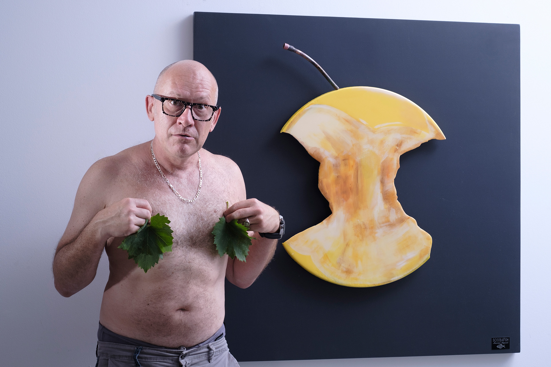 Maurizio Sergiusti artist Eaten apple core sculpture contemporary sustainable art TuttiFrutti collection ScoobaFish