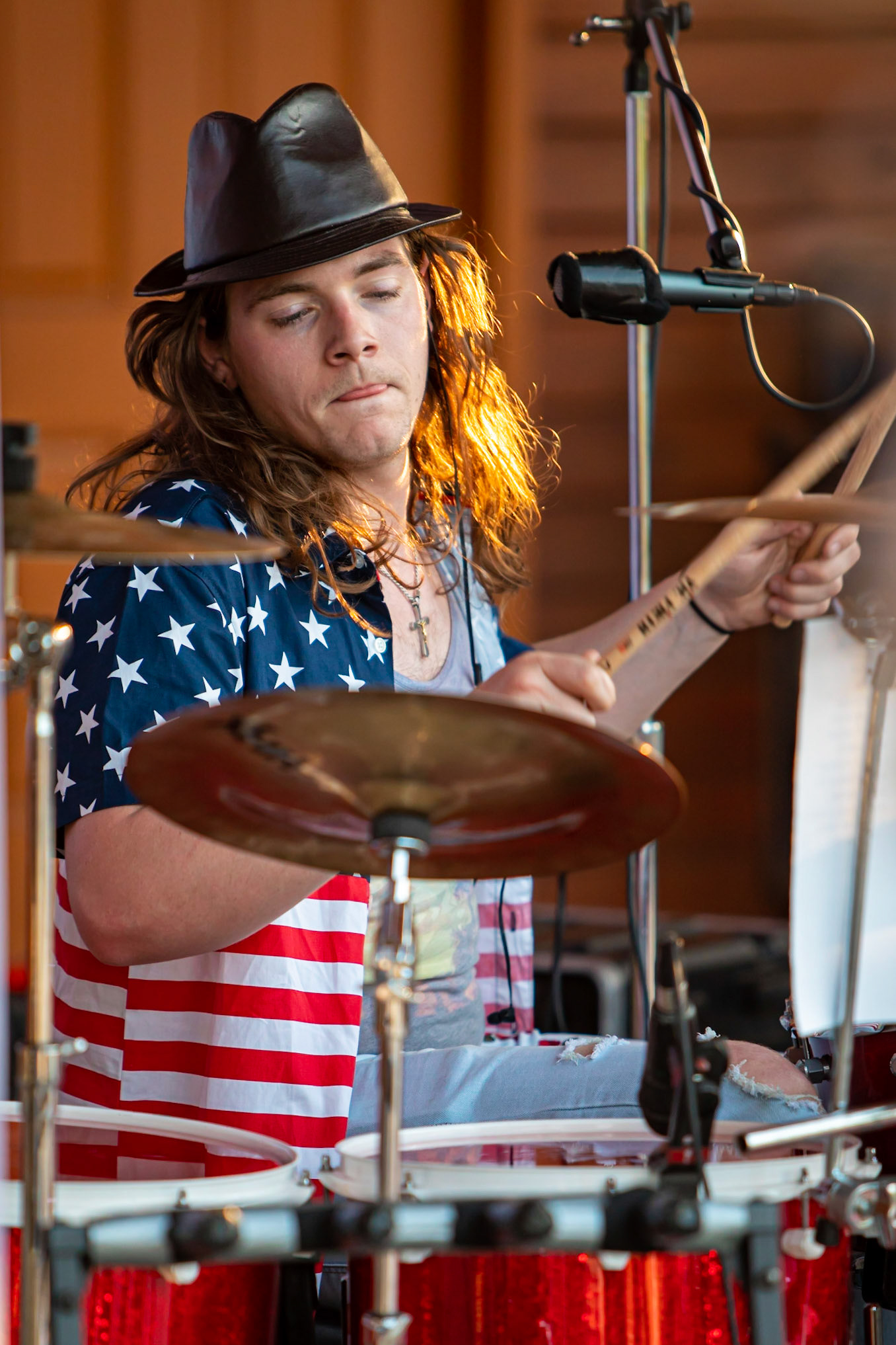 Jimmy on drums. Digital Still. July 3, 2021