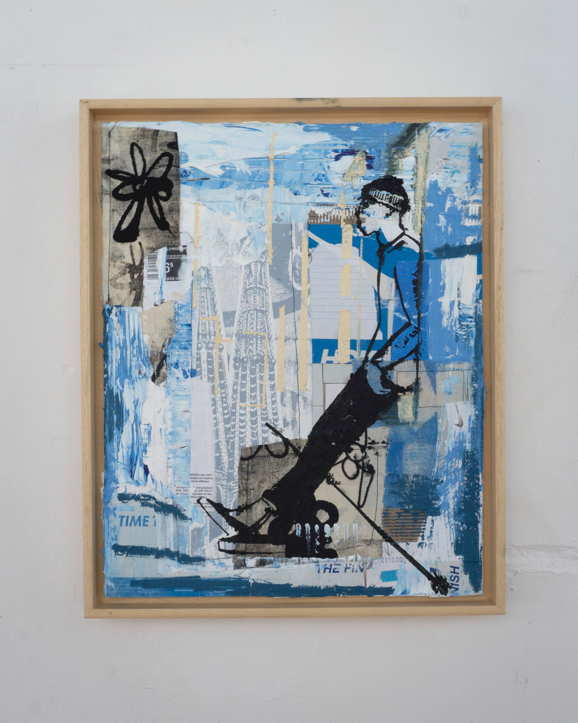 THE PEOPLE #5 (2024), Oil stick, acrylic on canvas and shoe boxes, 50 x 40 cm