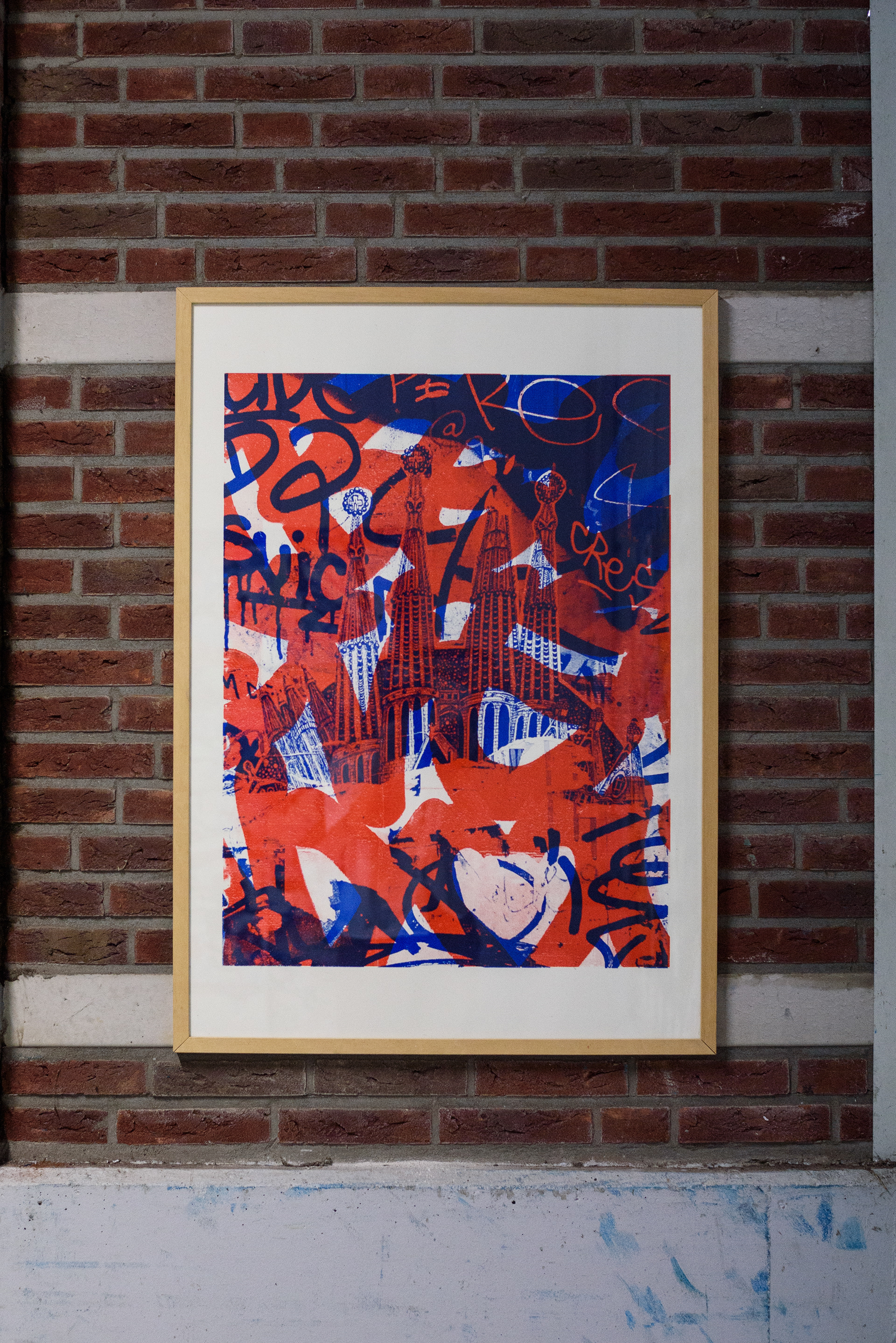 WALL #4 (2024), Silkscreen on paper, 100 x 70 cm