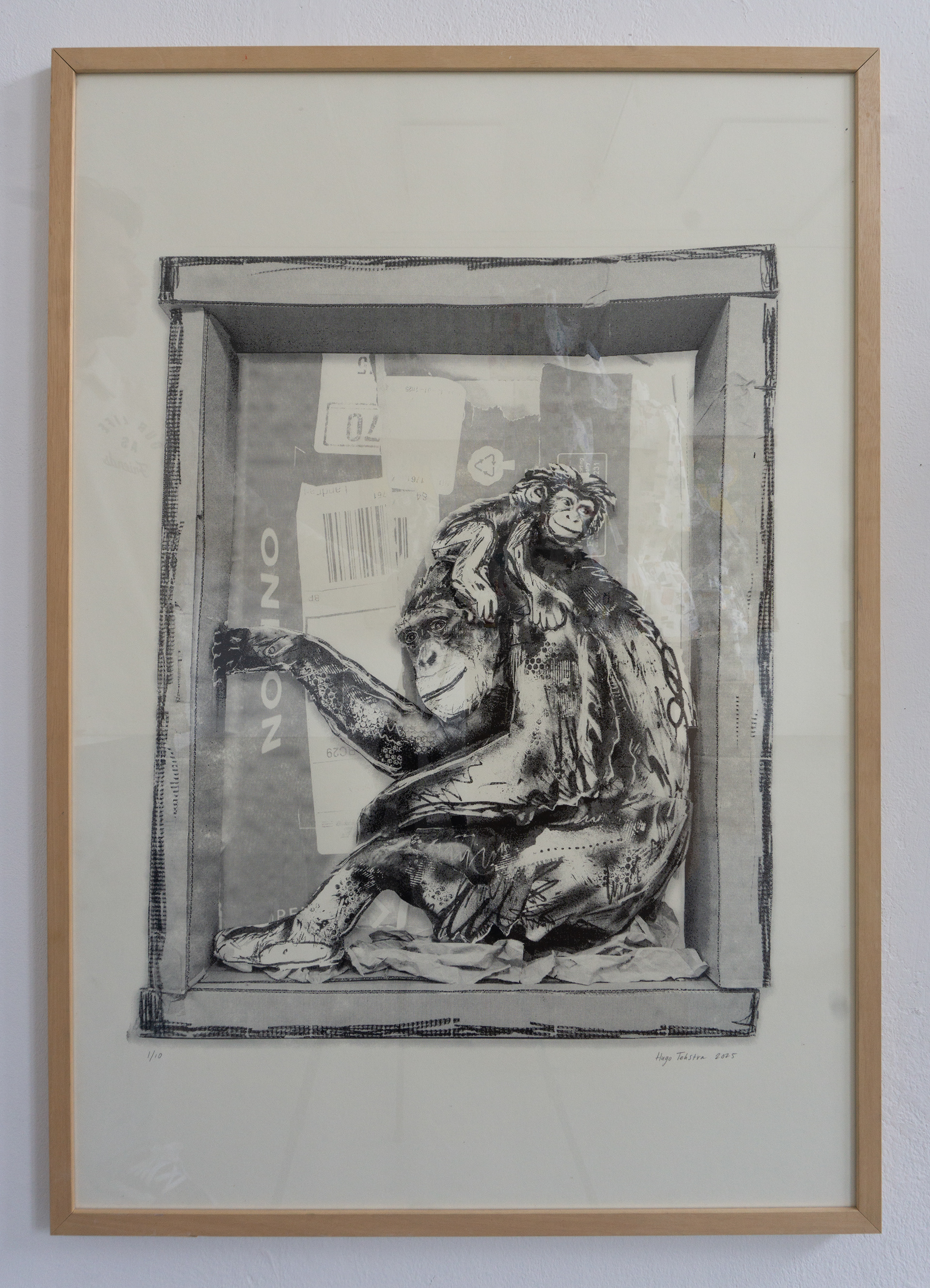Chimpansee (2025), Silkscreen on paper, 100 x 70 cm