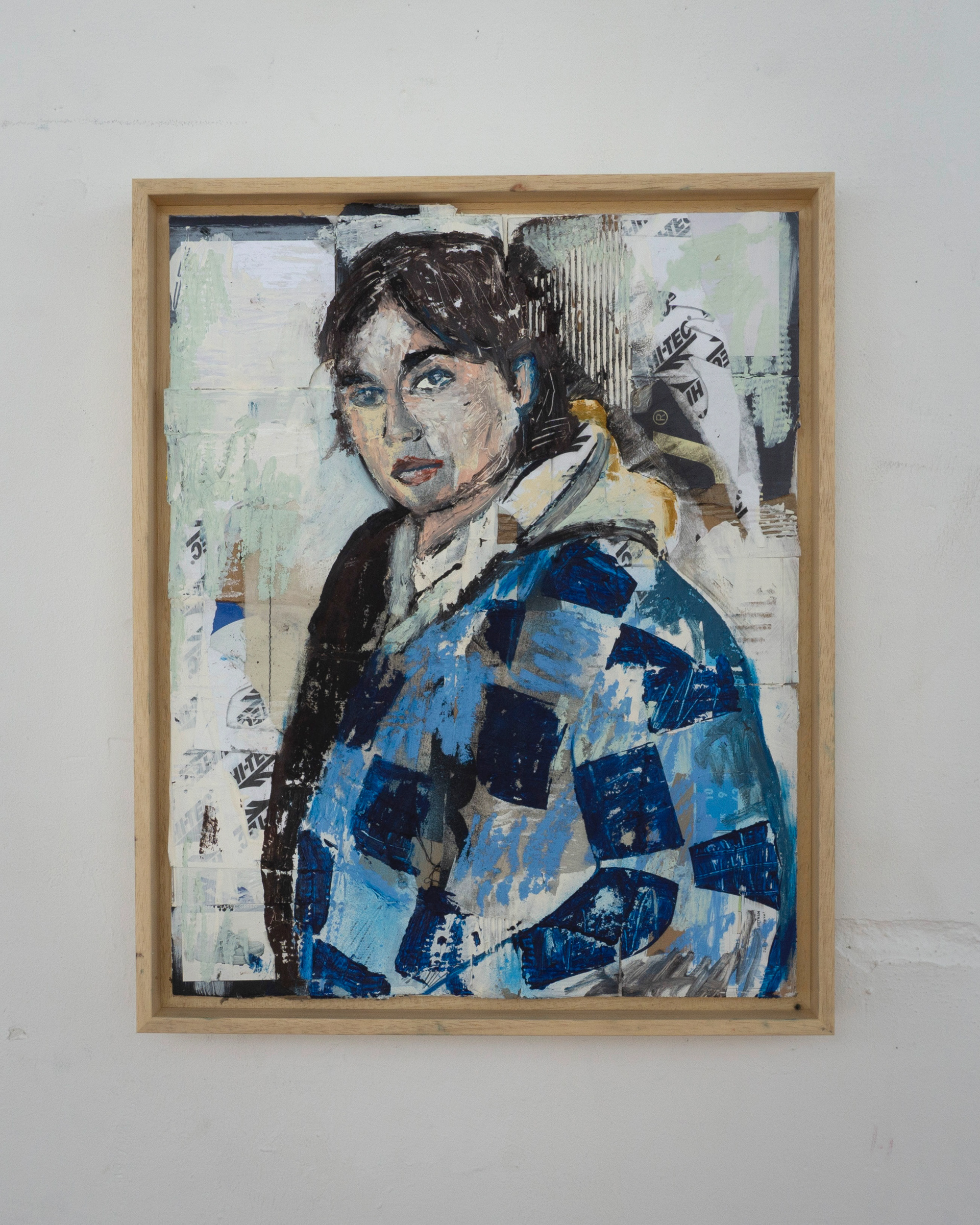 THE PEOPLE #3 (2024), Oil stick, acrylic on canvas and shoe boxes, 50 x 40 cm
