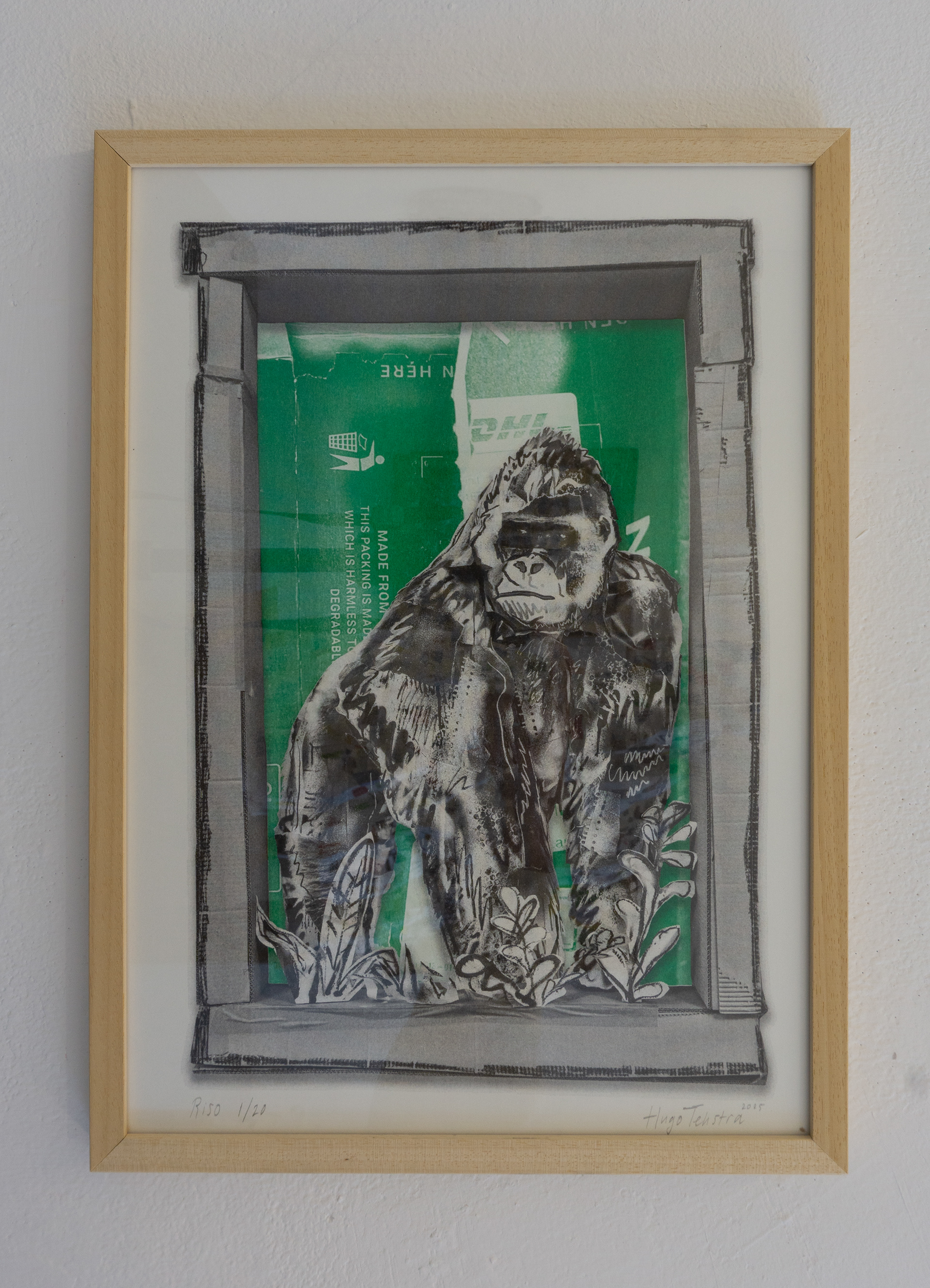 Gorilla (2025), Riso on paper, 29,7 x 42 cm