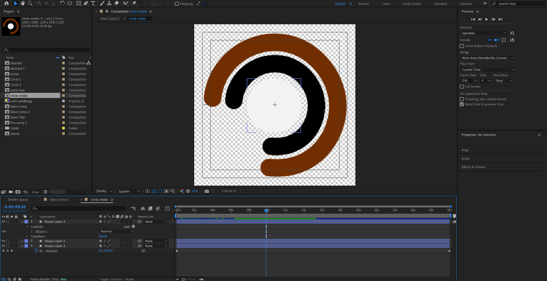 3 rotating circles were created