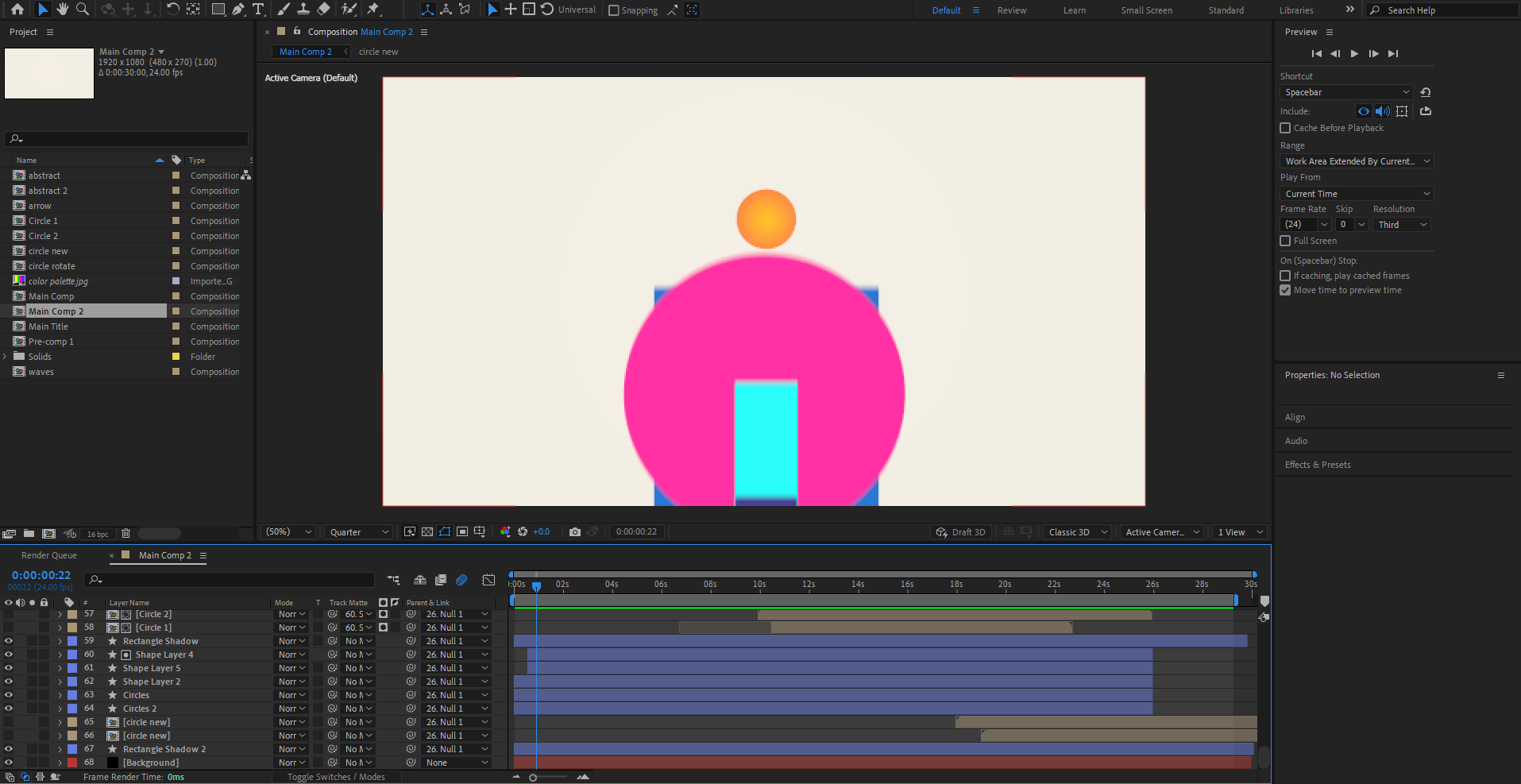 Animation like a ball falling into the pipe hole was created