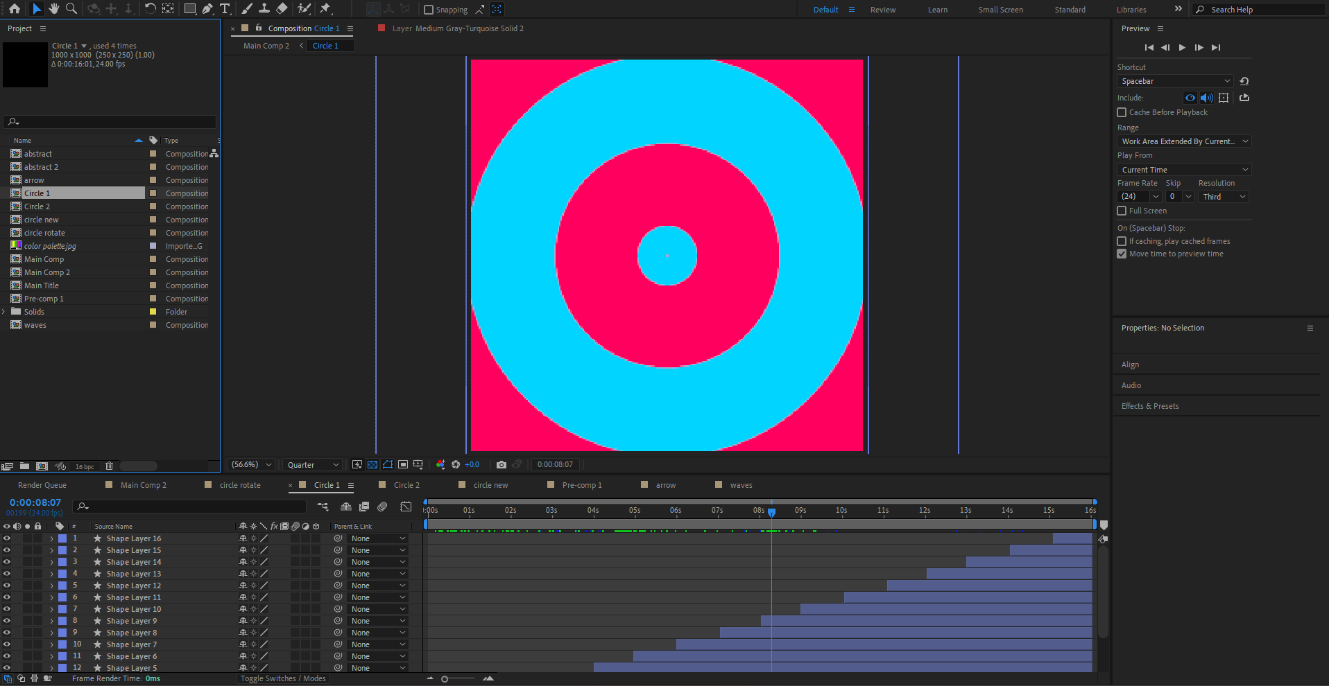 Circles were formed to create a ripple effect