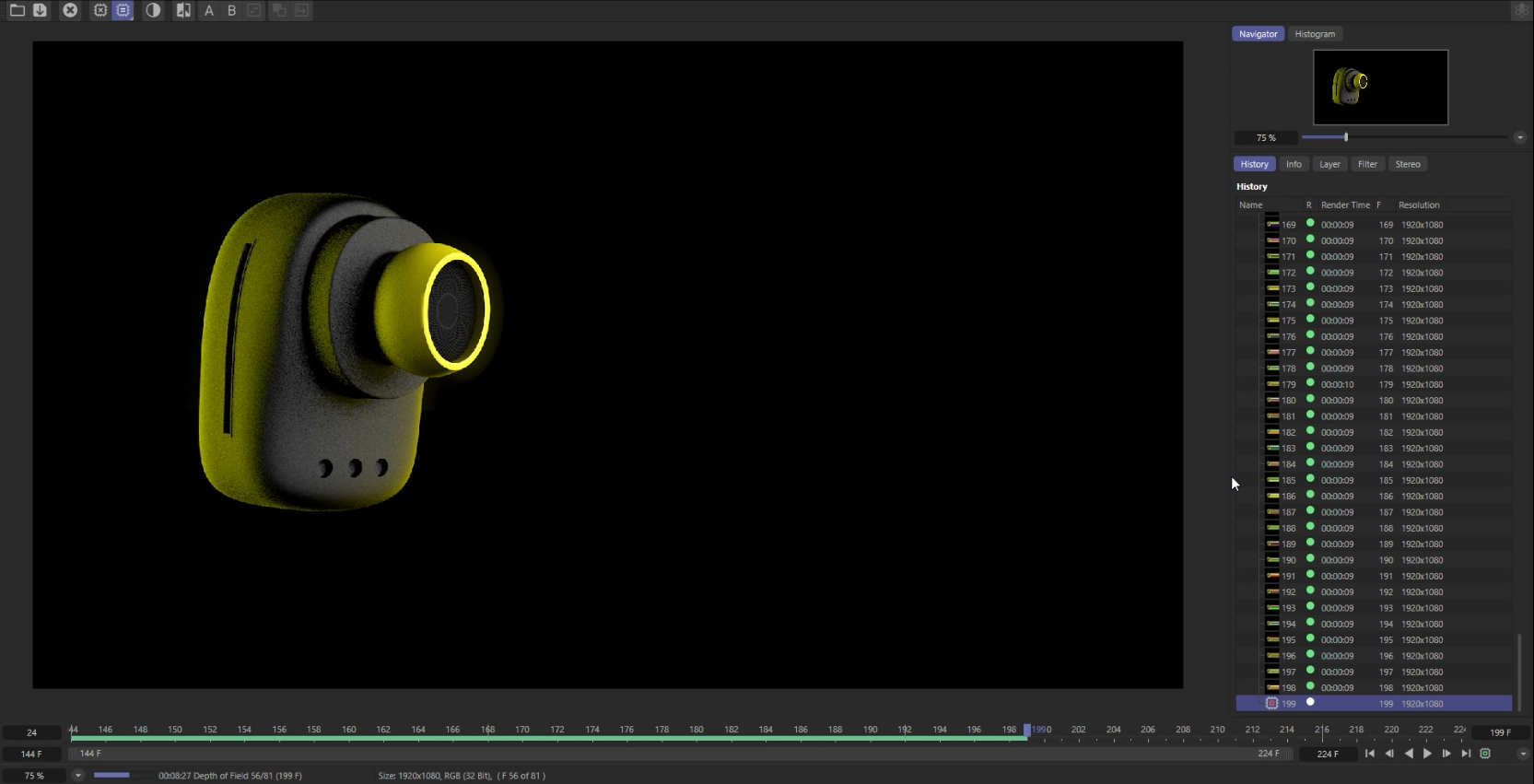 Earbuds Twirling in Shot 03 Render