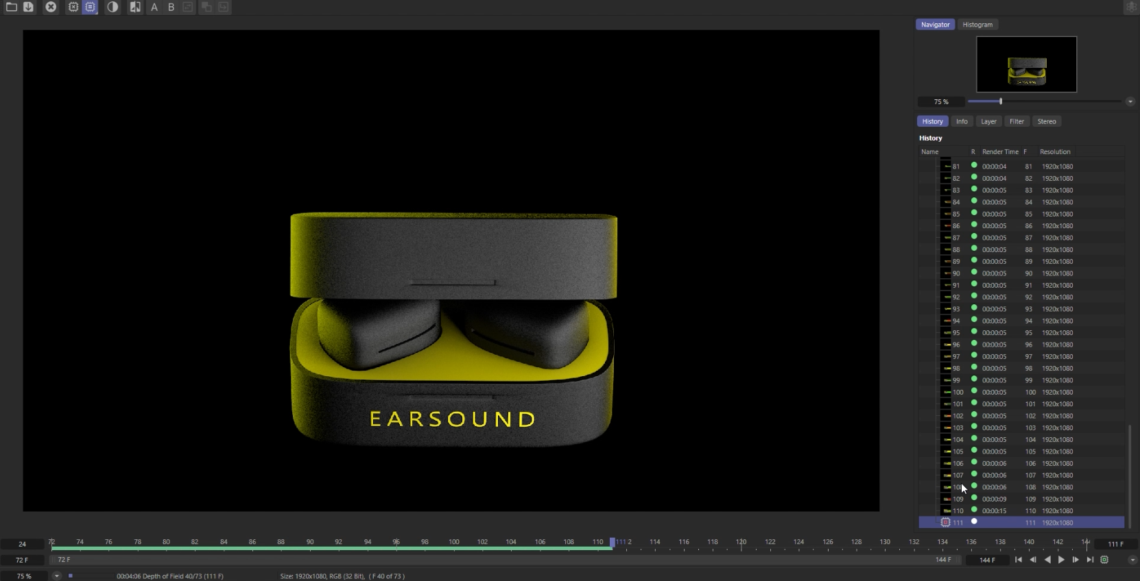 Opening of the case lid render
