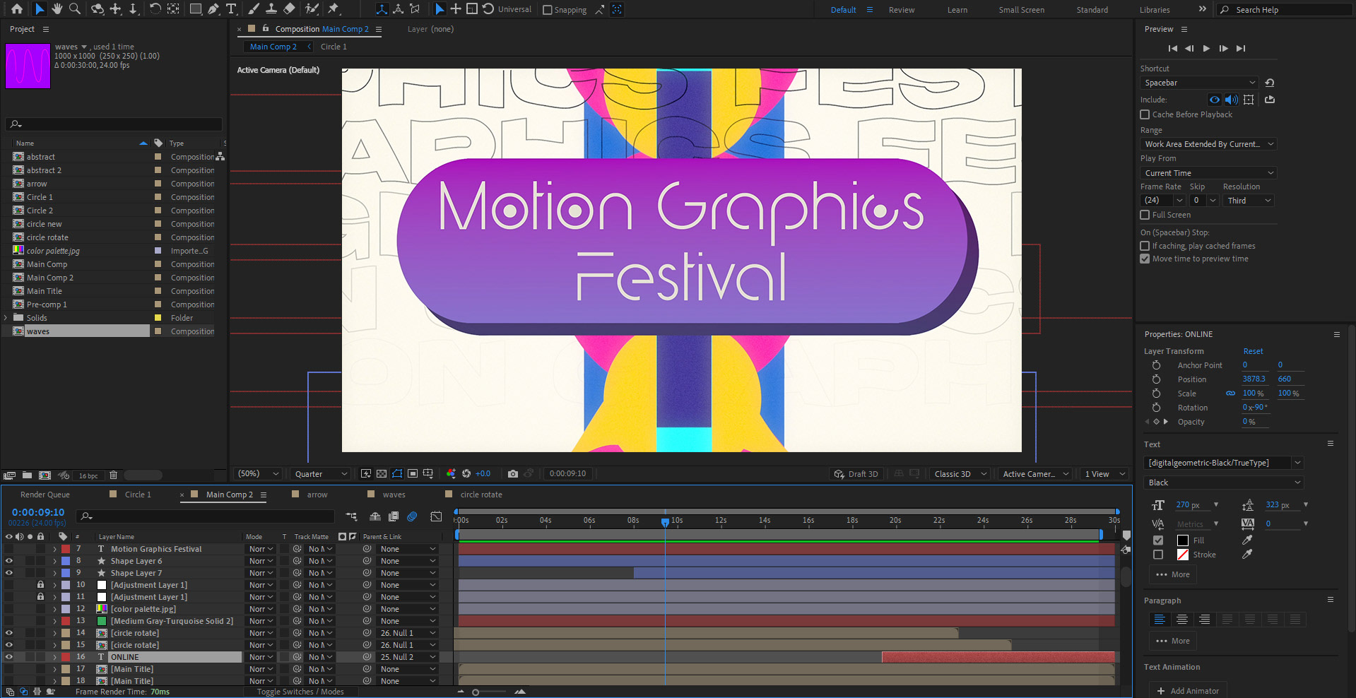 Another Layer of Text was added with Warp Fx