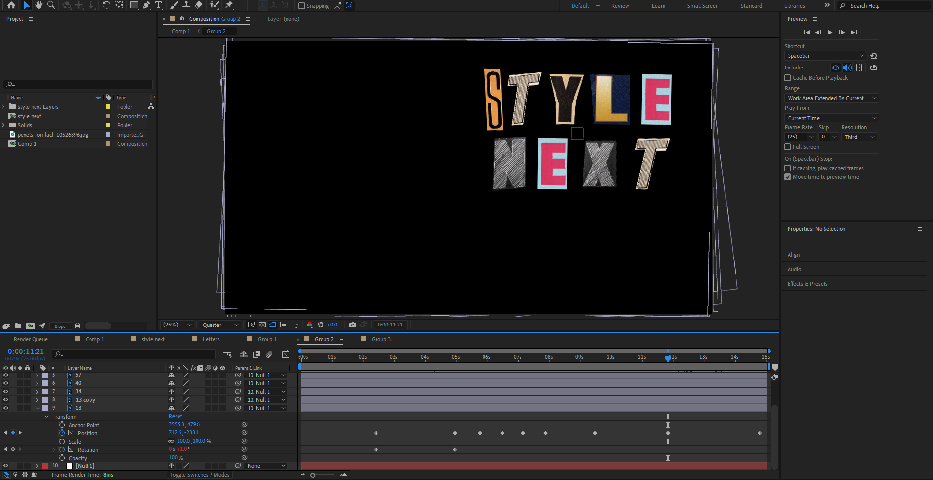 Re-positioned them to form the logo "Style Next"
