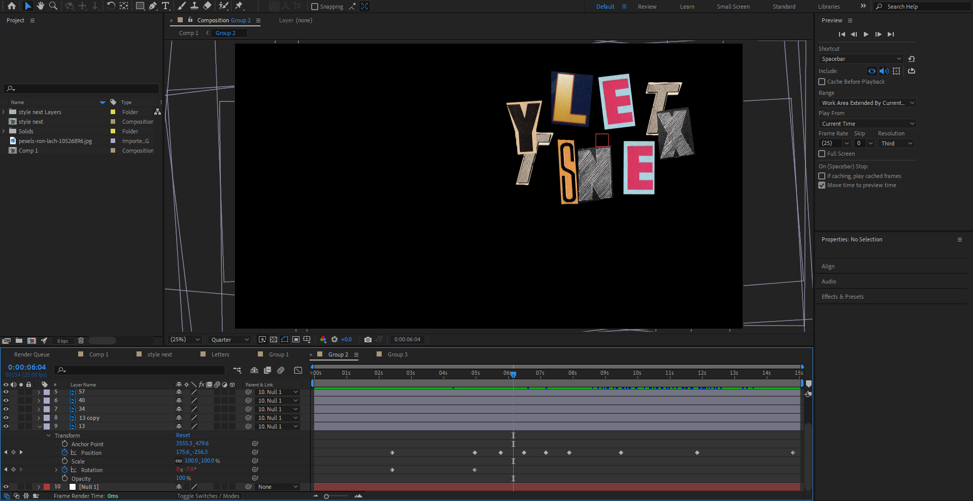 Then made the alphabets to rotate anticlock wise