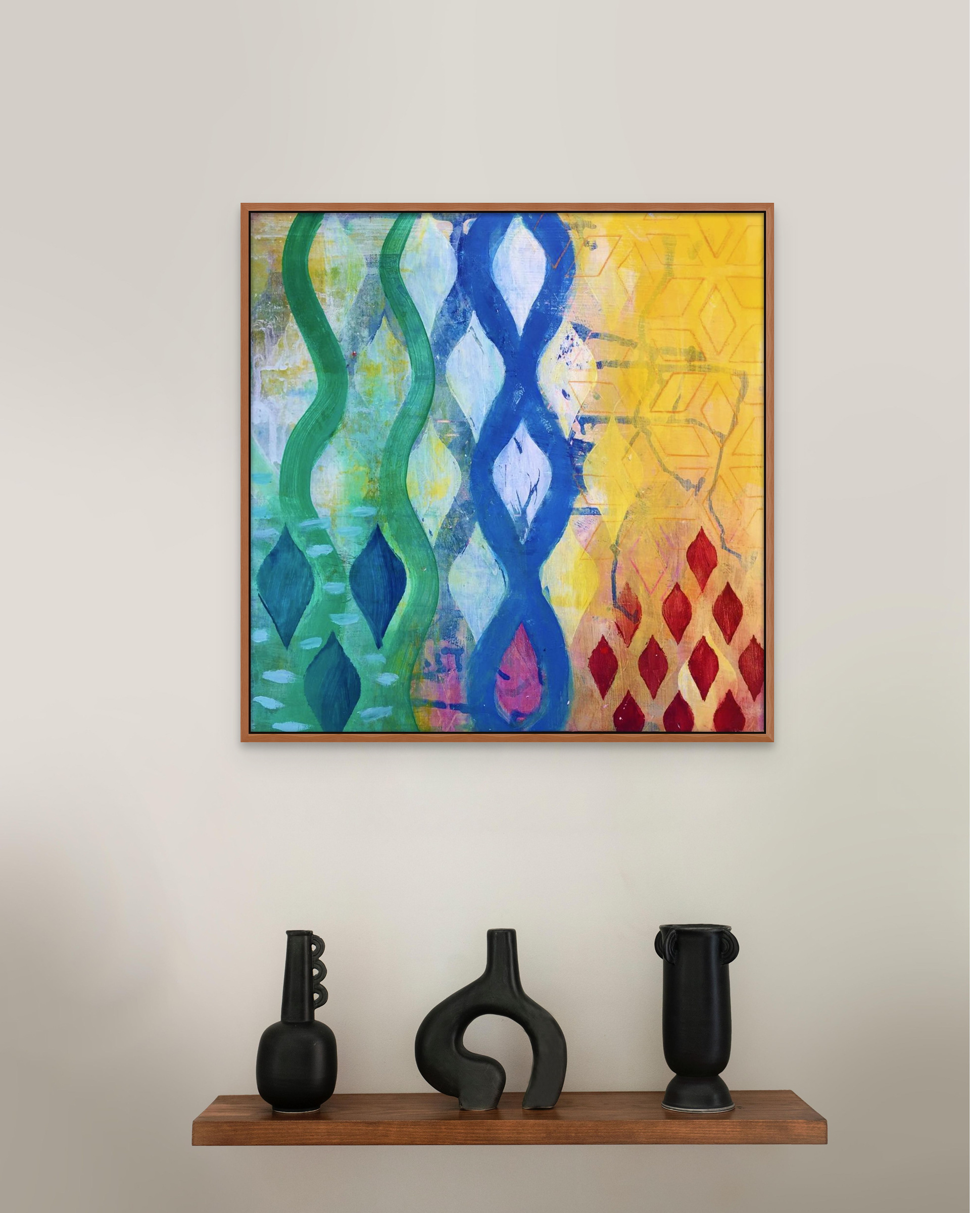  Suite Symphony II, mixed media on wood panel, 12x12 inches