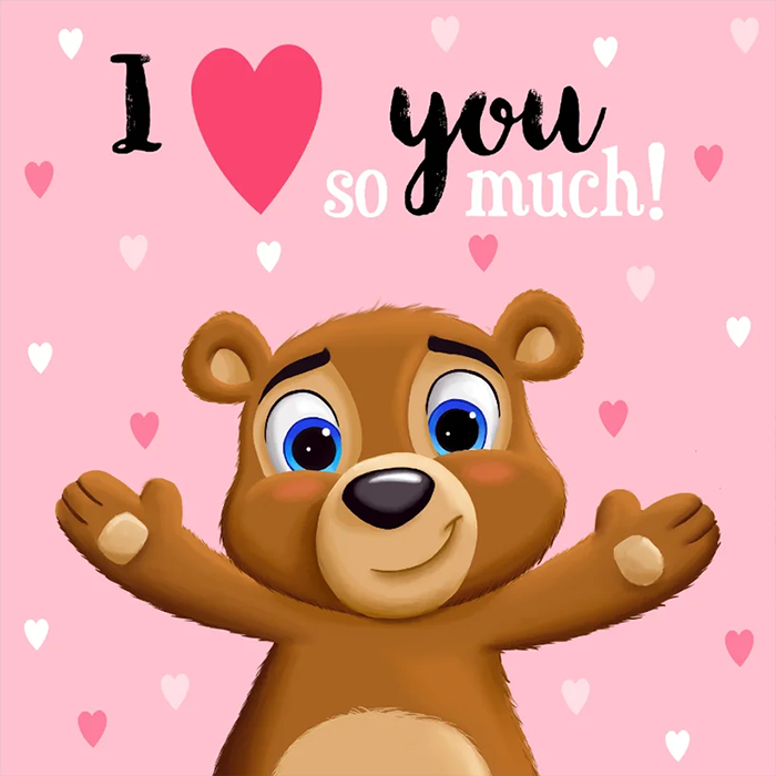 Wenskaart: I love you - beertje