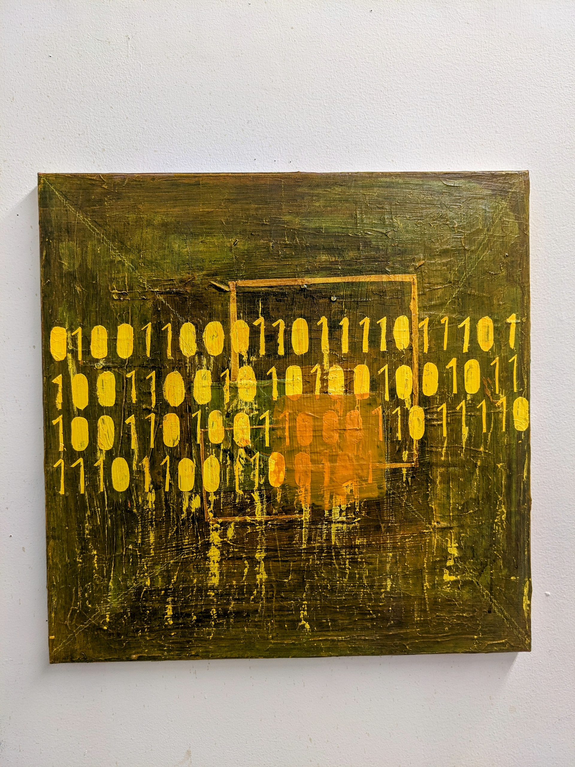 Love is Love  Binary  Medium Yellow 16 x 16 