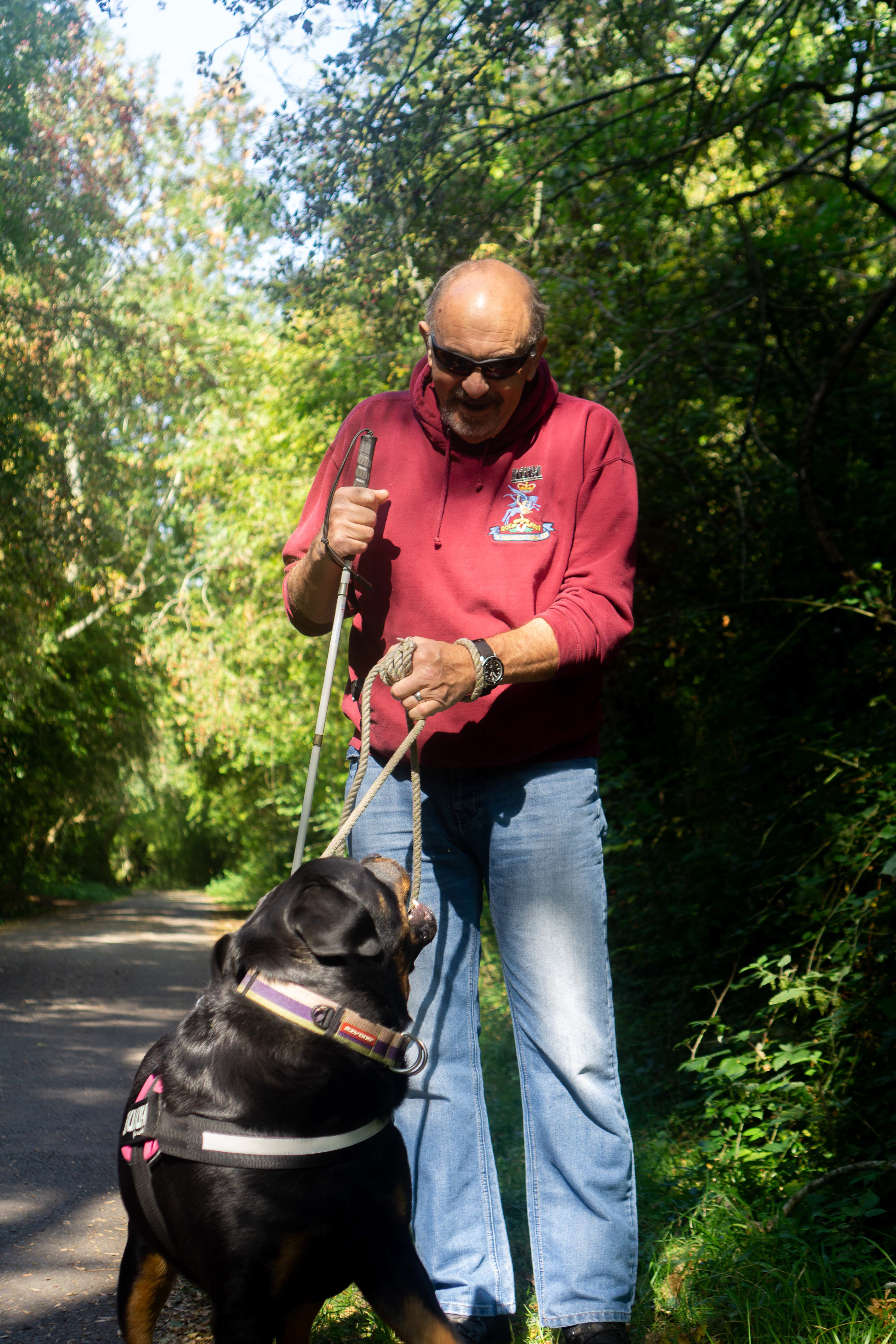 Ian & Amber - She's a solid, gorgeous Rottweiler who desperately wants to play when I kneel down to take a photo. Ian is a blind veteran who in the course of conversation tells me he was based in my home area, back in the day. Stopping to make contact, however brief is always enlightening.