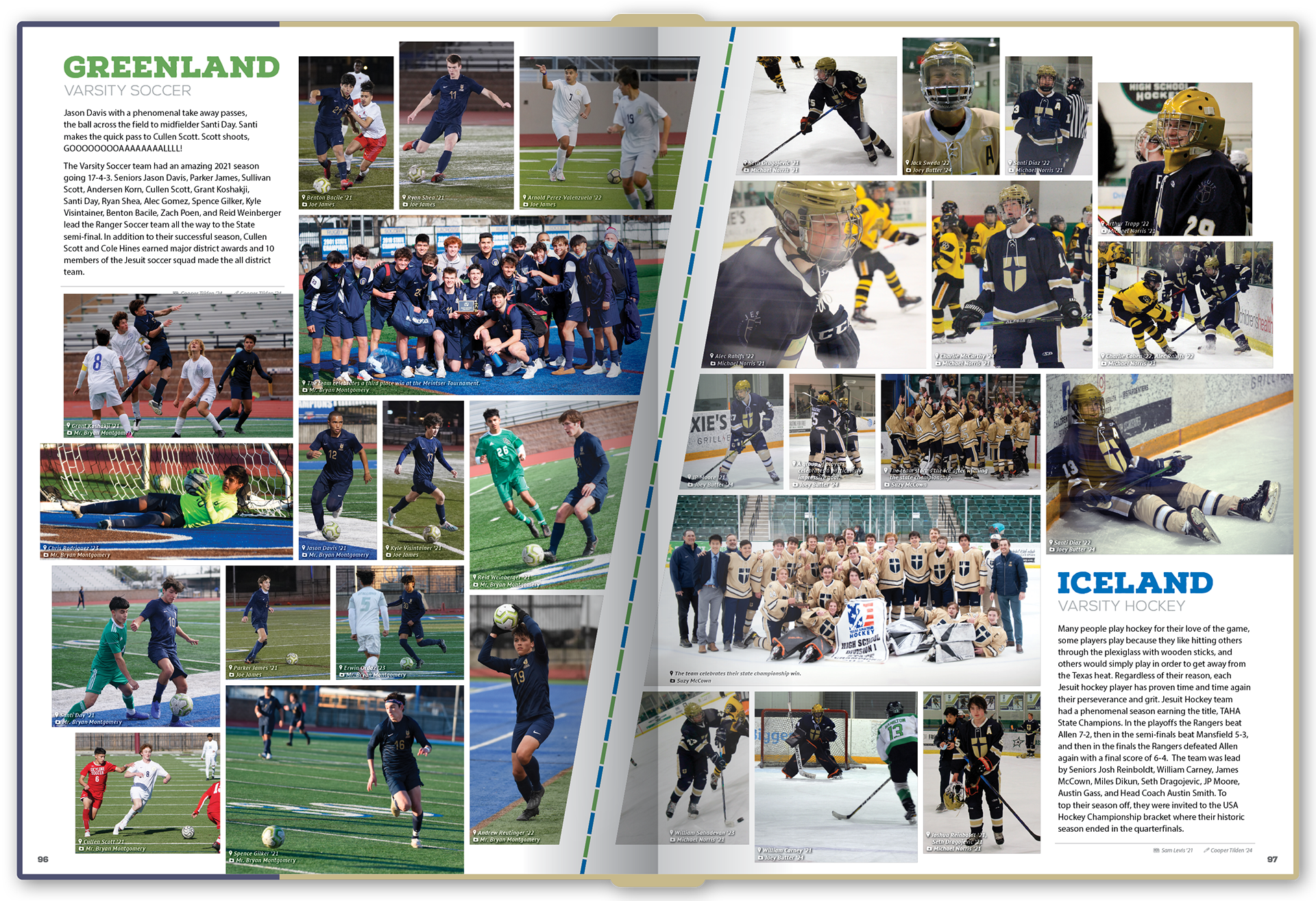 "Soccer & Hockey" Spread