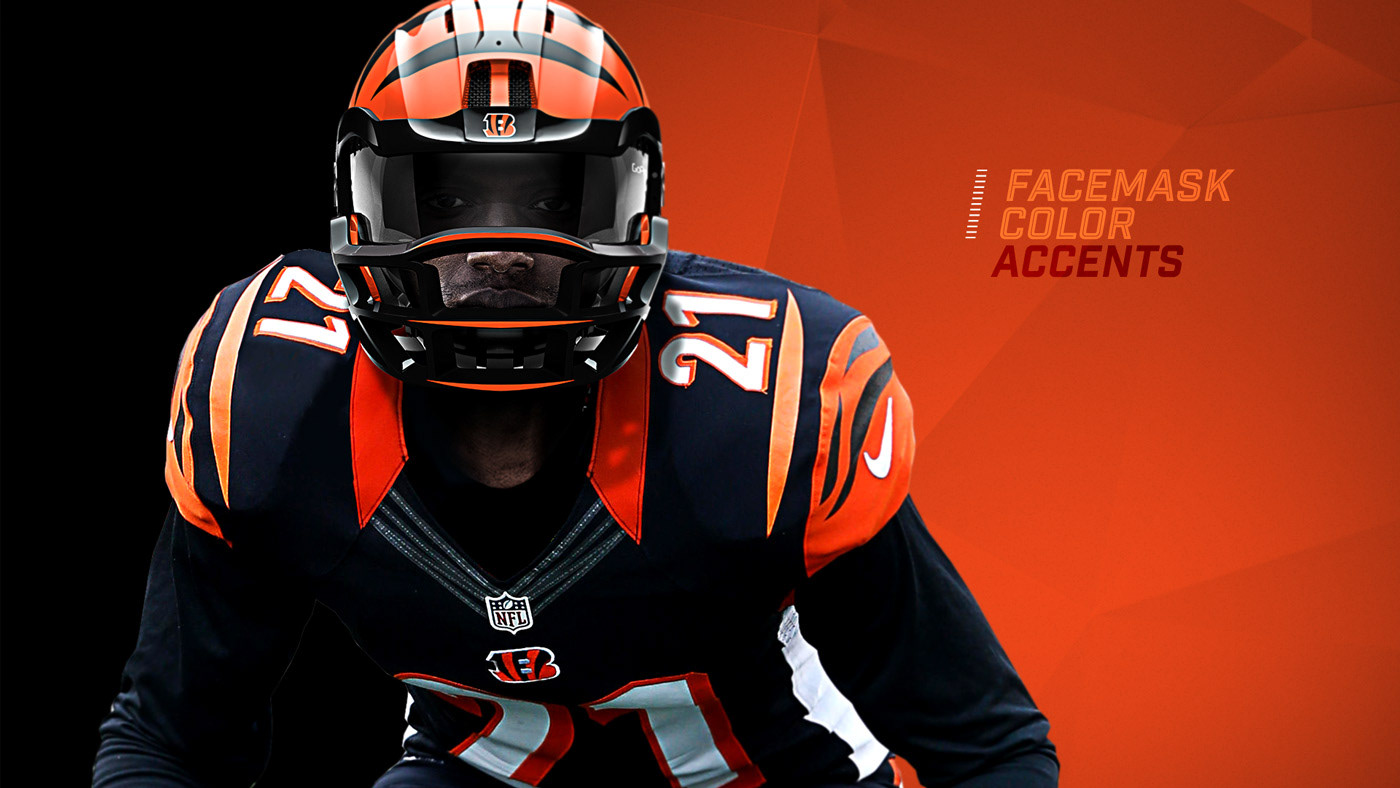 These concept NFL helmets feature massive, futuristic logos 