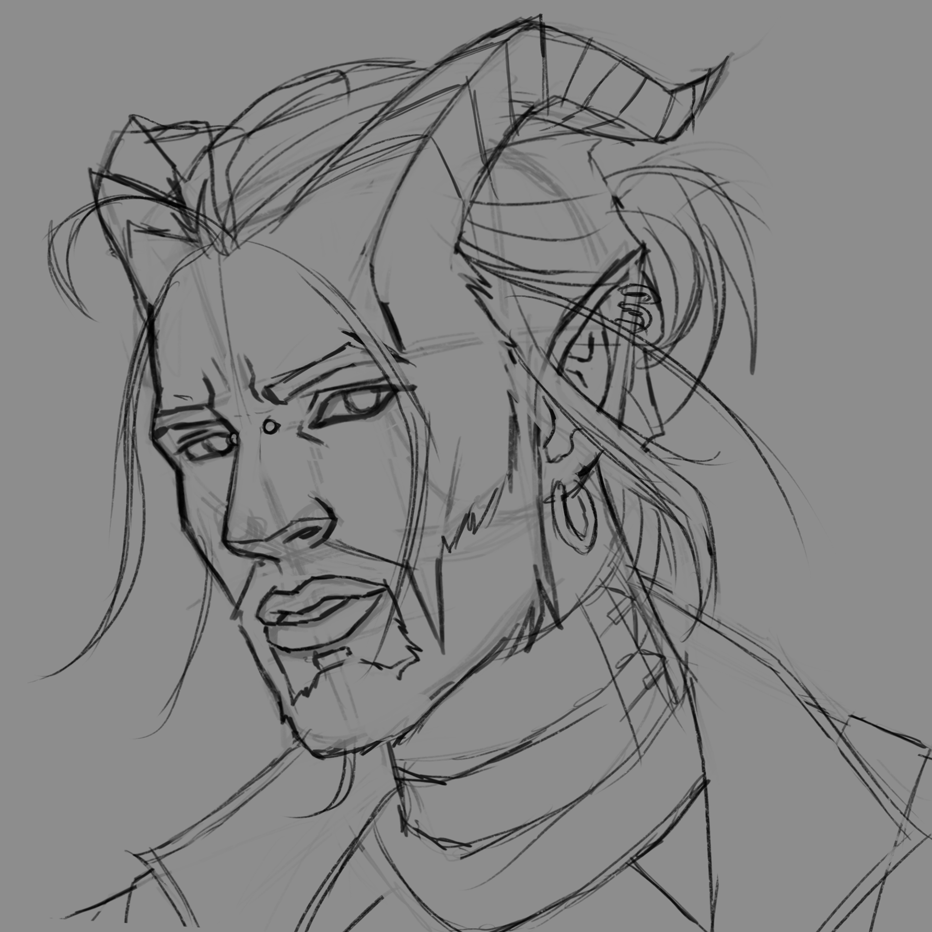 Caio Chagas - OC- Tiefling headshot