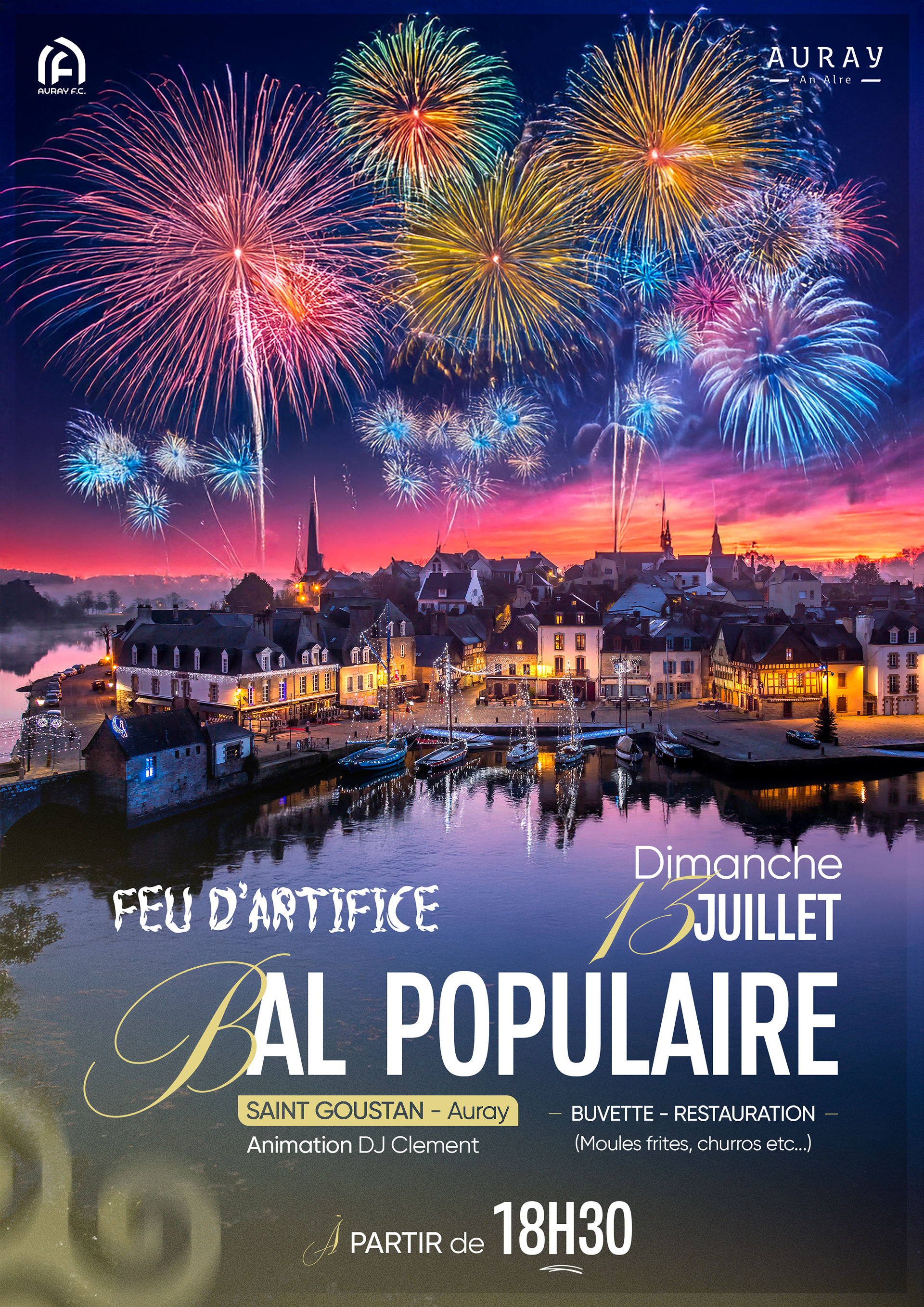 AFFICHE OFFICIEL FÊTE NATIONAL ⸱ VILLE D'AURAY / AURAY FC
