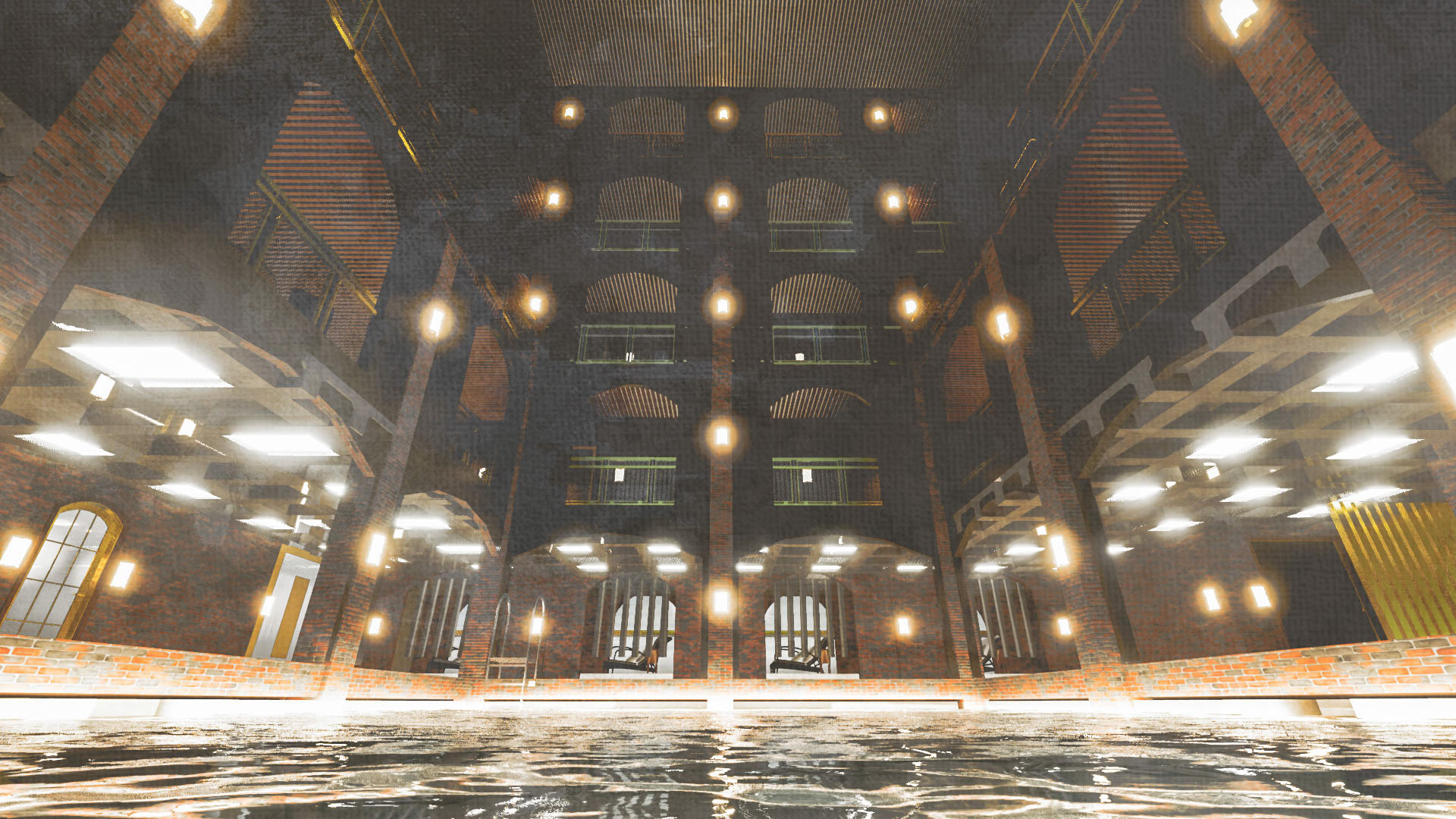 The view of the atrium from the pool.