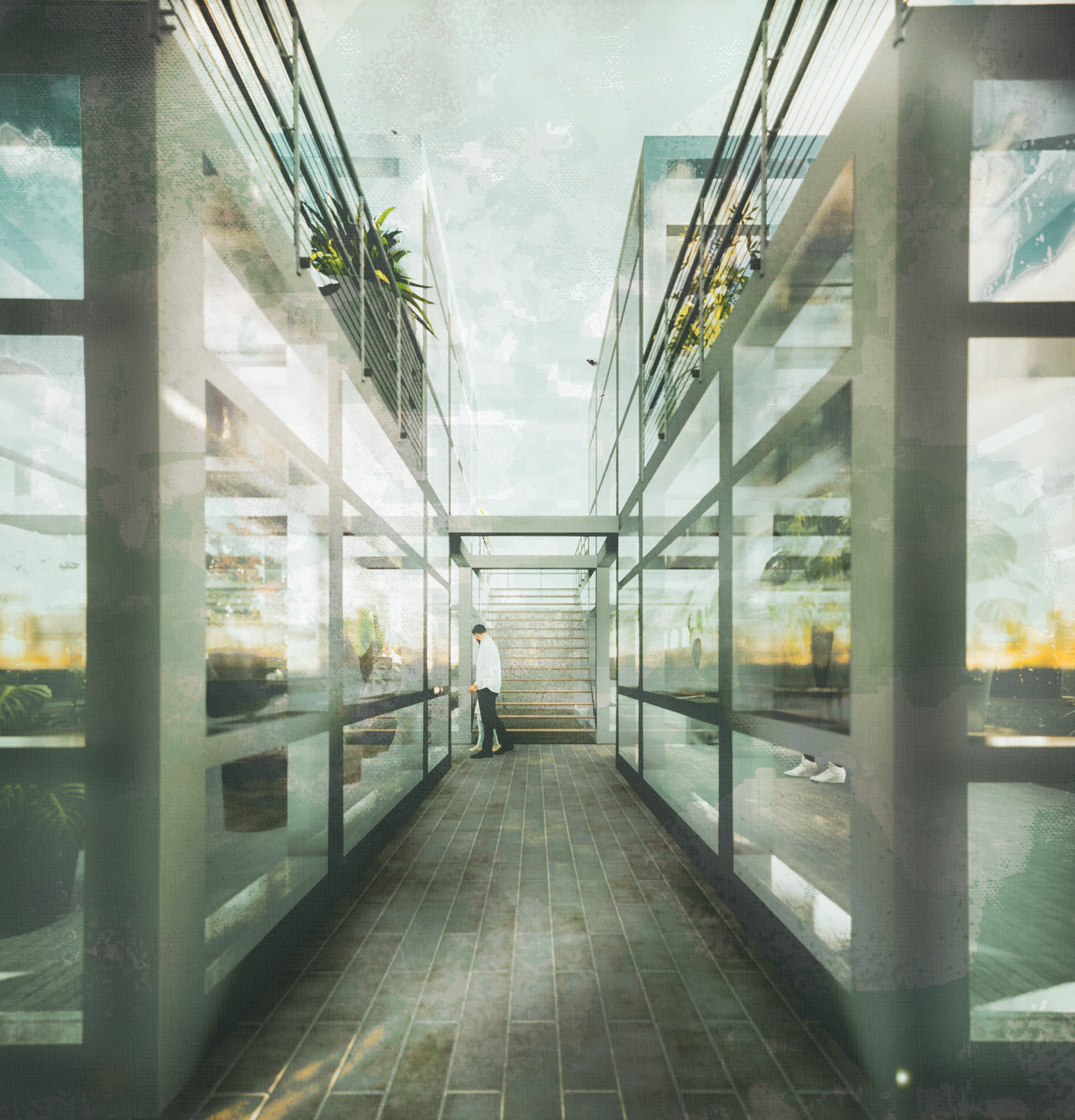 The use of the Greenhouse pods as a relaxing space.