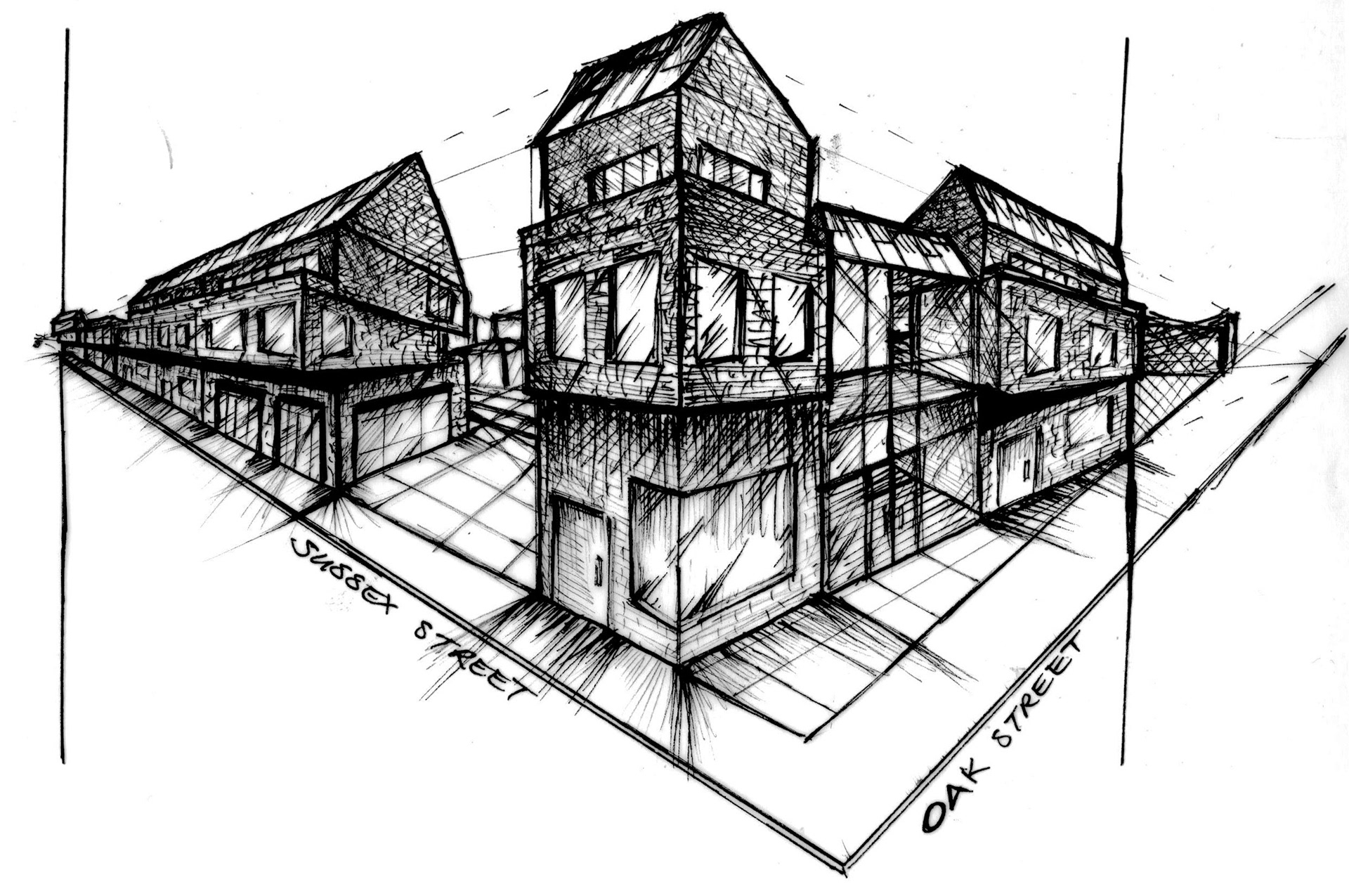 Development Sketch 01_ Main Street Scene