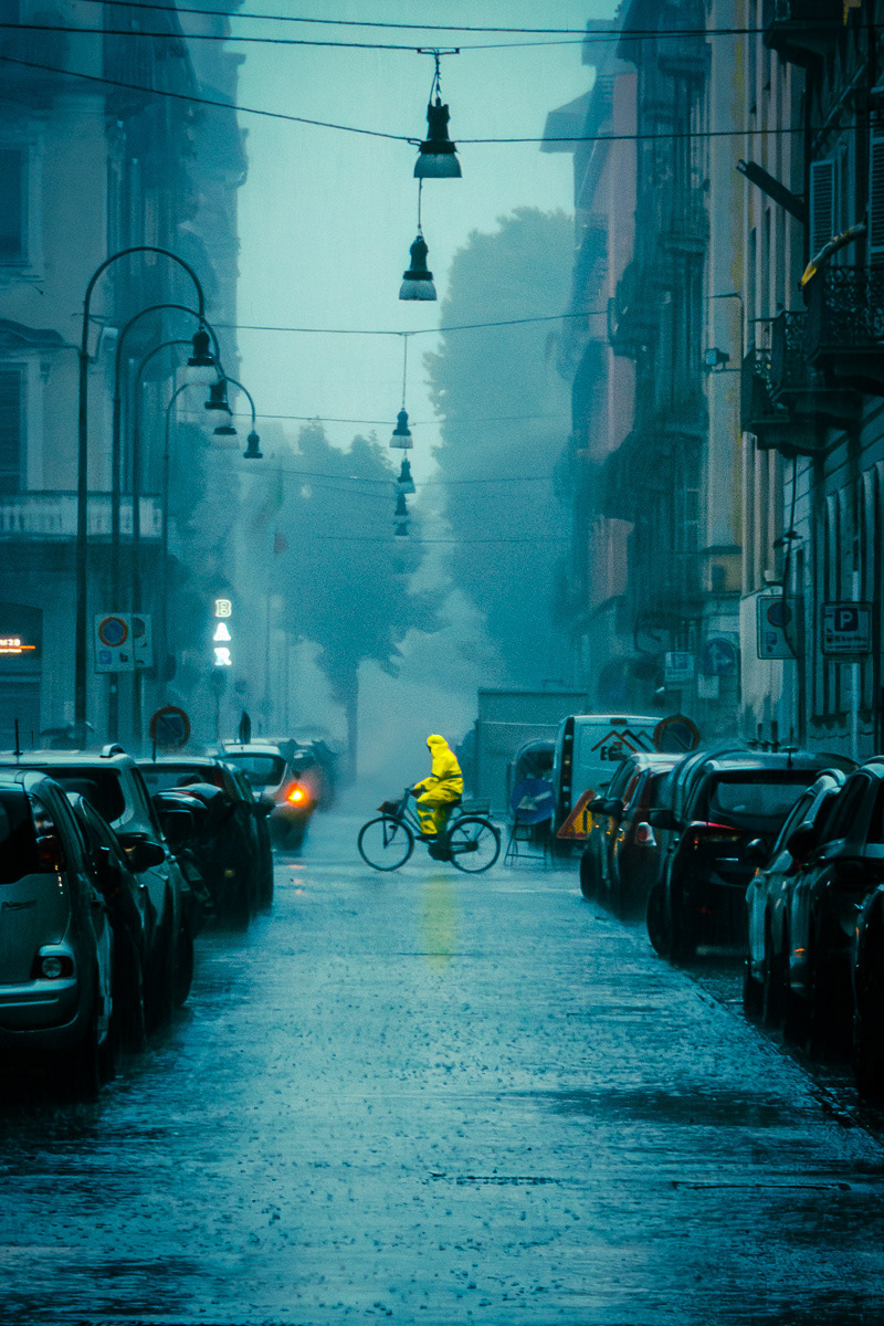 After a warm and humid day in Turin the heavens opened as we walked back through the City centre