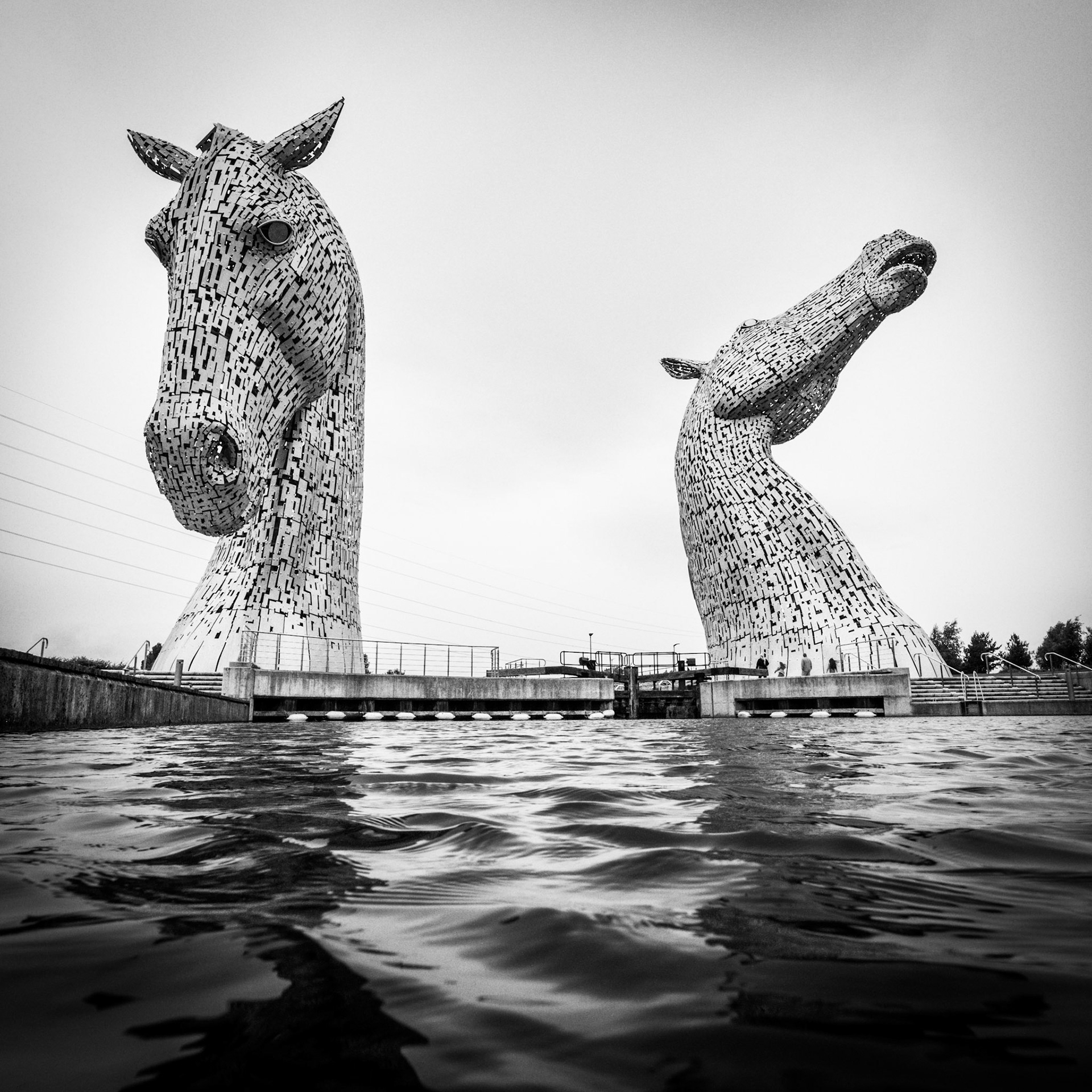 The Kelpies, artist Andy Scott's spectacular sculptures in Helix Park, Falkirk