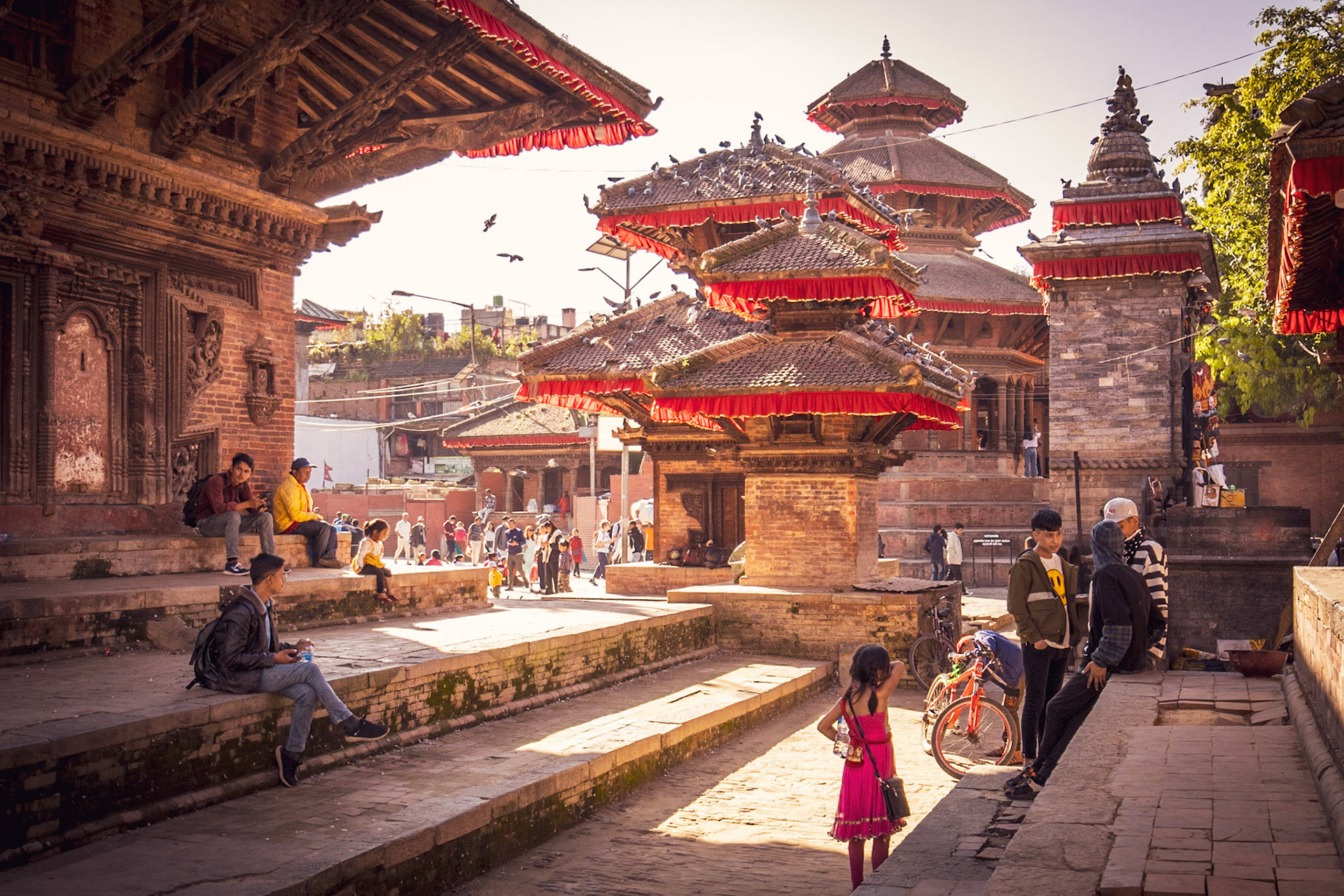 Children play in Durbar Square, Kathmandu
