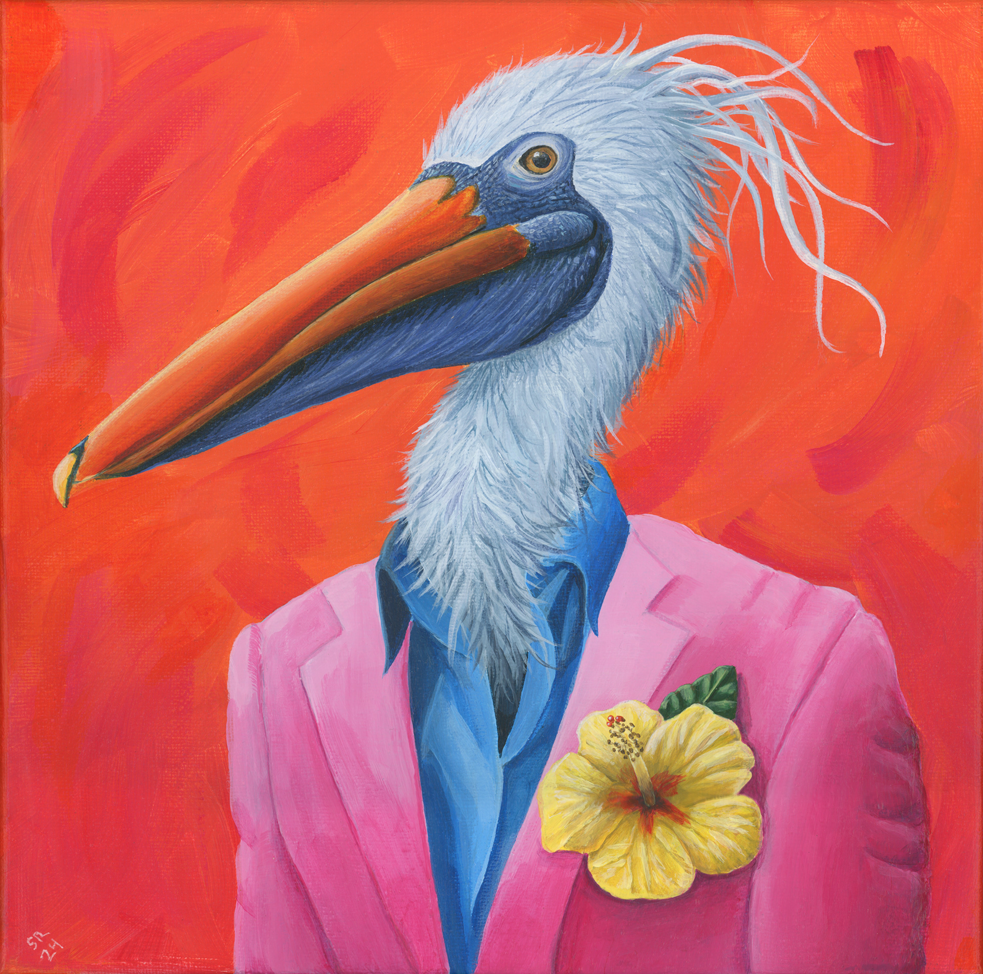 Percival "Pinky" Pelicano, 10 x 10", acrylics on canvas