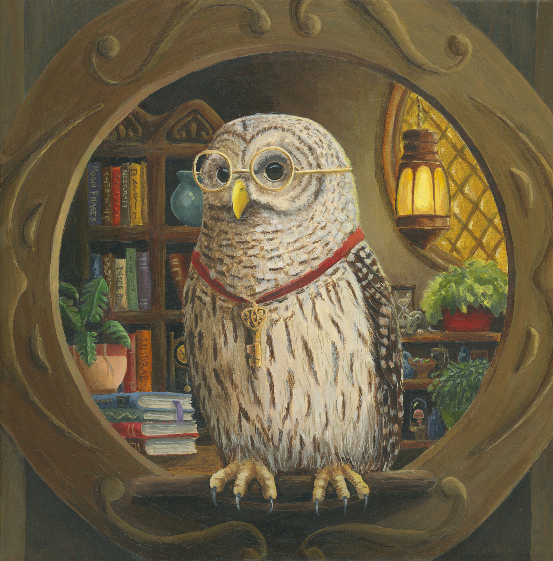 Professor Aloysius Fennelroot, 10 x 10", acrylics on canvas