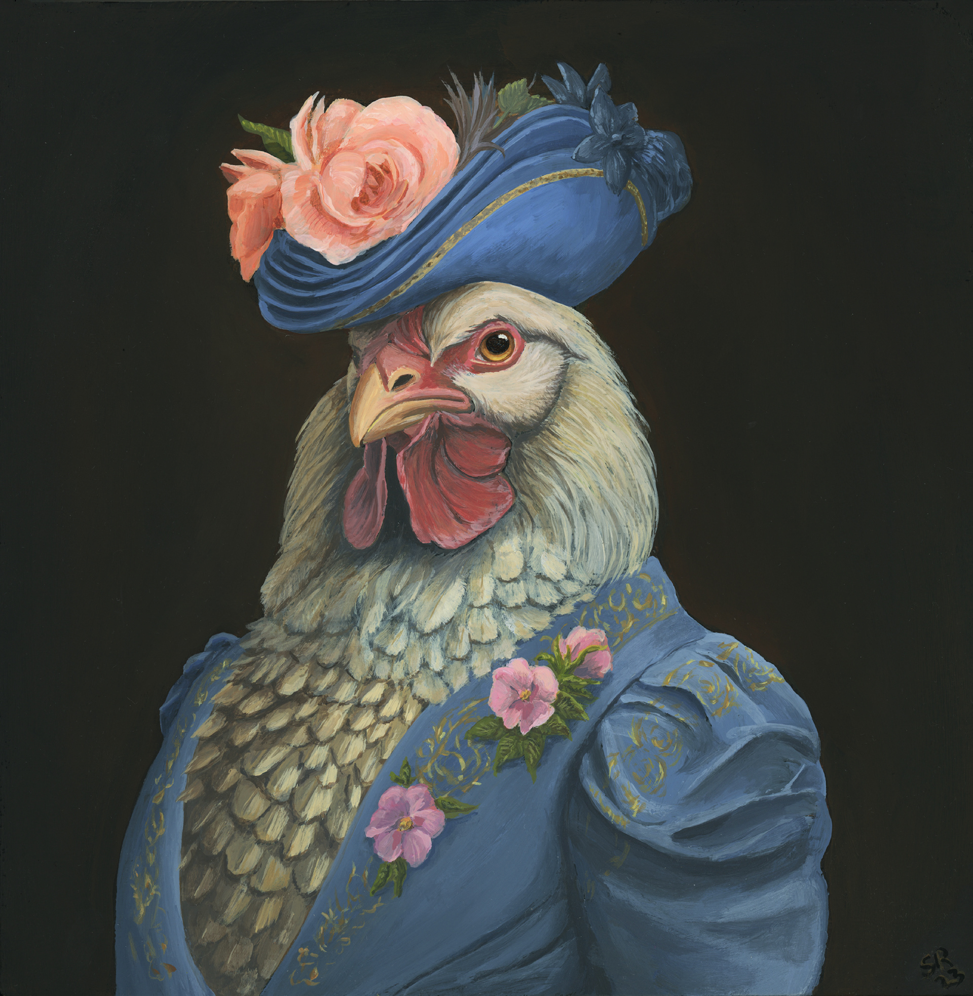 The Duchess, acrylic on wood panel, 8x8, SOLD.