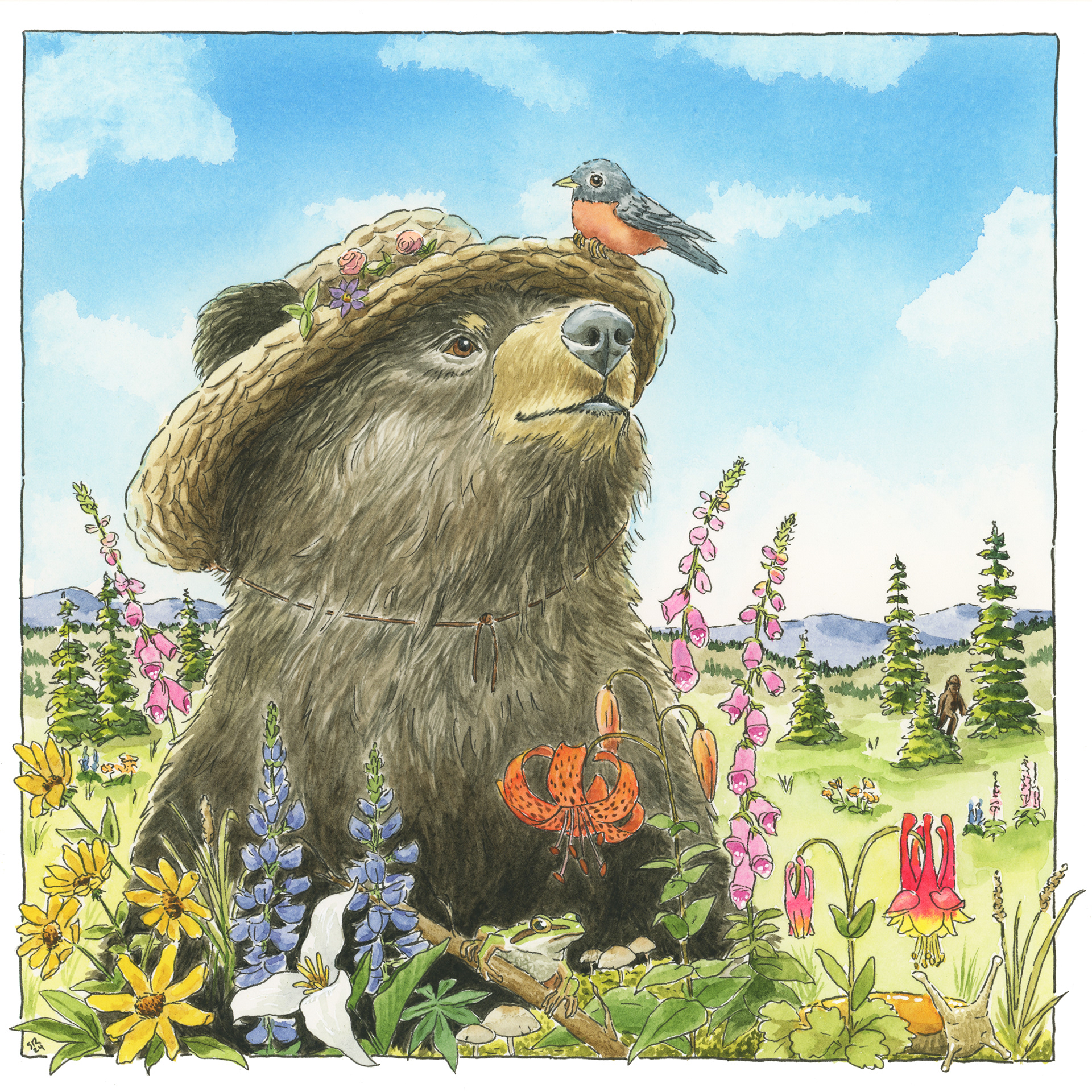 Springtime Friends, special commission for wine label