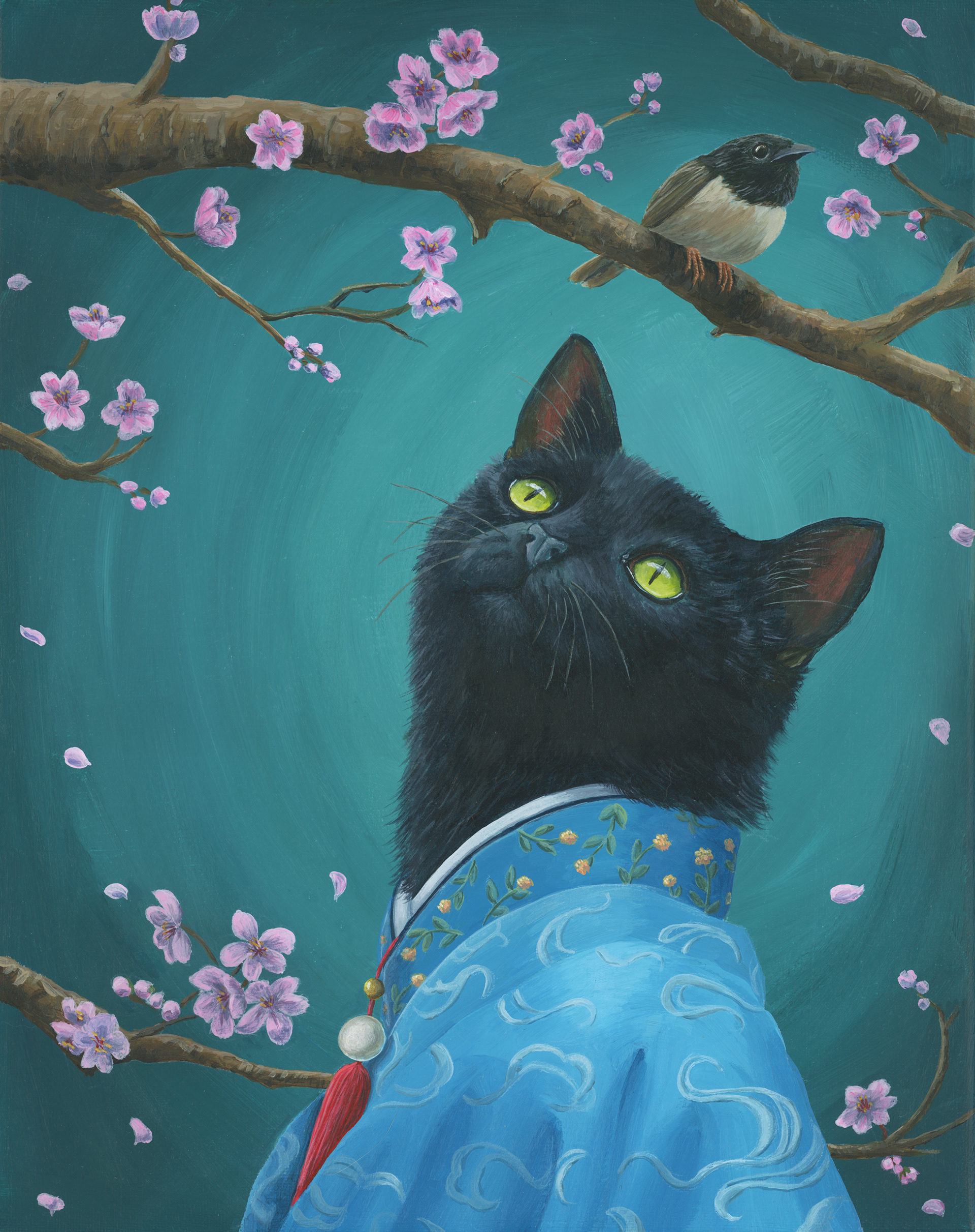 "Peanut," (pet commission), 11 x 14", acrylics on canvas