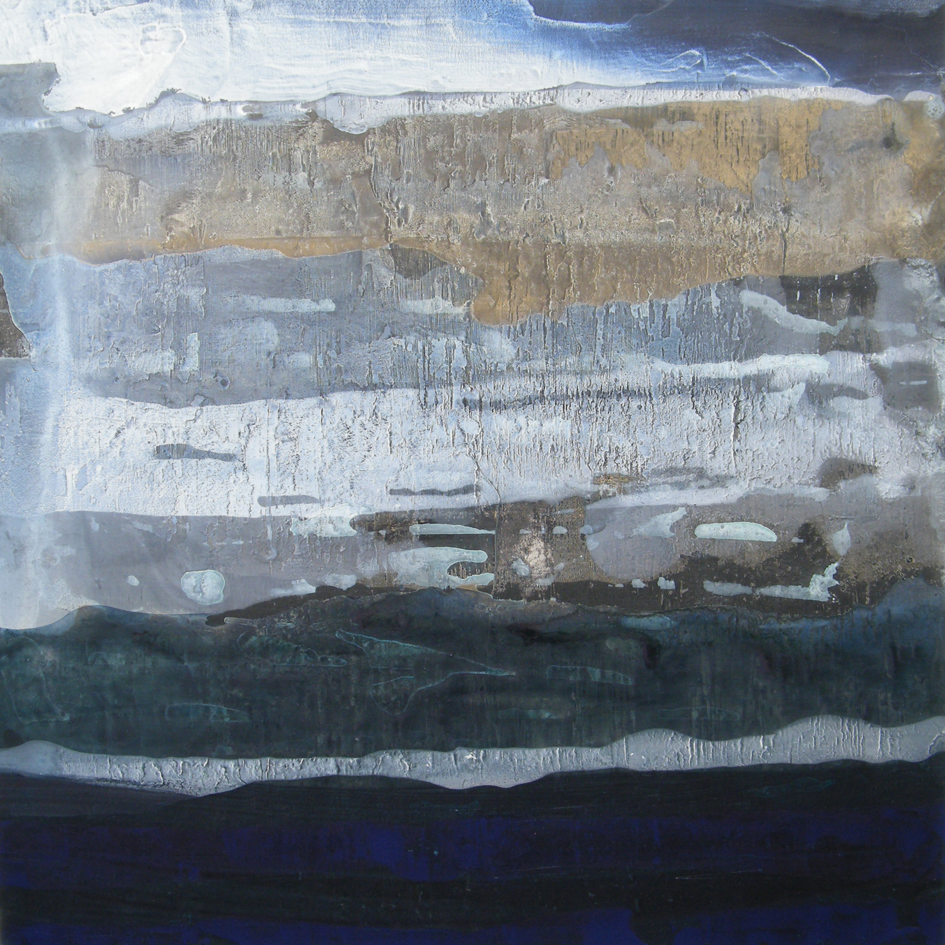 Furl 59 x 59cm, oil & acrylic on board