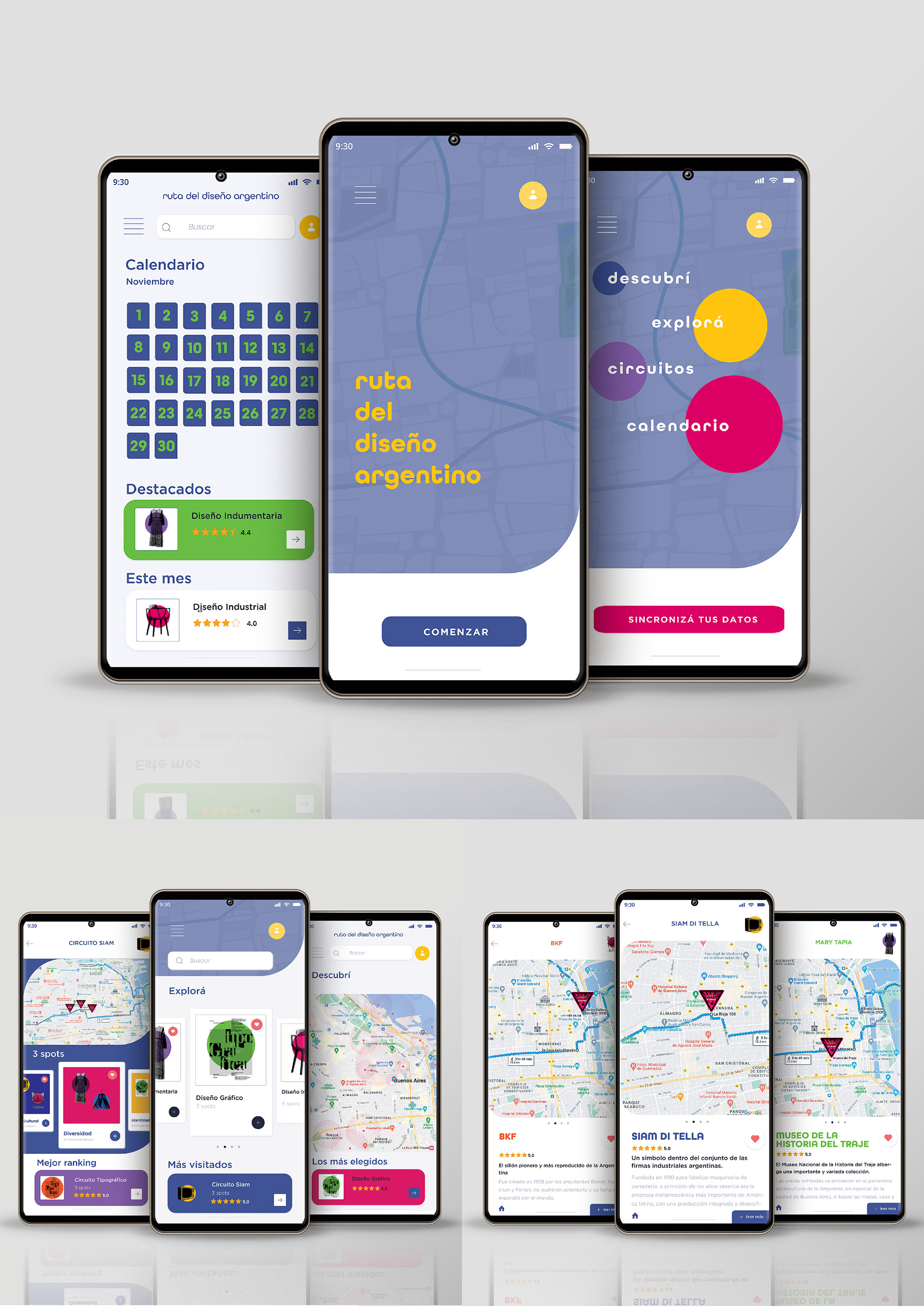 Diseño de app para realizar diferentes recorridos a lo largo de la historia del diseño argentino