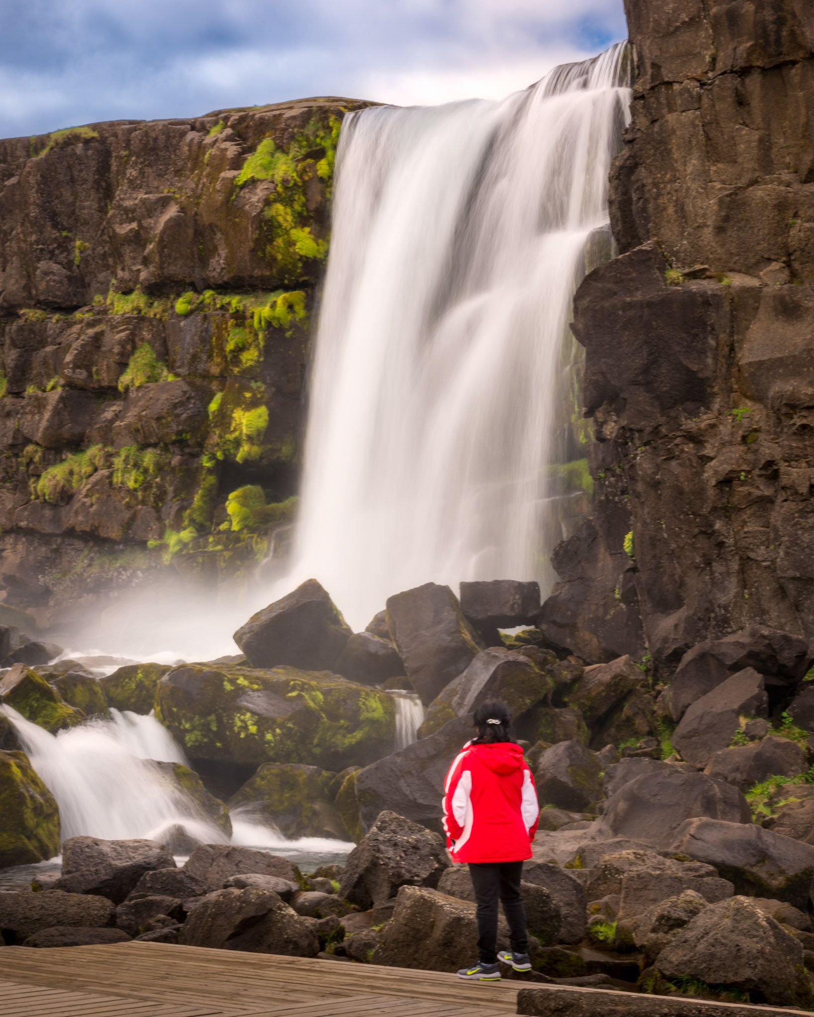 Camera : Nikon D810, Lens : Nikkor 70-200 mm @ 70 mm, Exposure : 1/4 sec at f/22, ISO 64, Location : Oxararfoss Falls, Iceland, Capture Date : May 25, 2019.