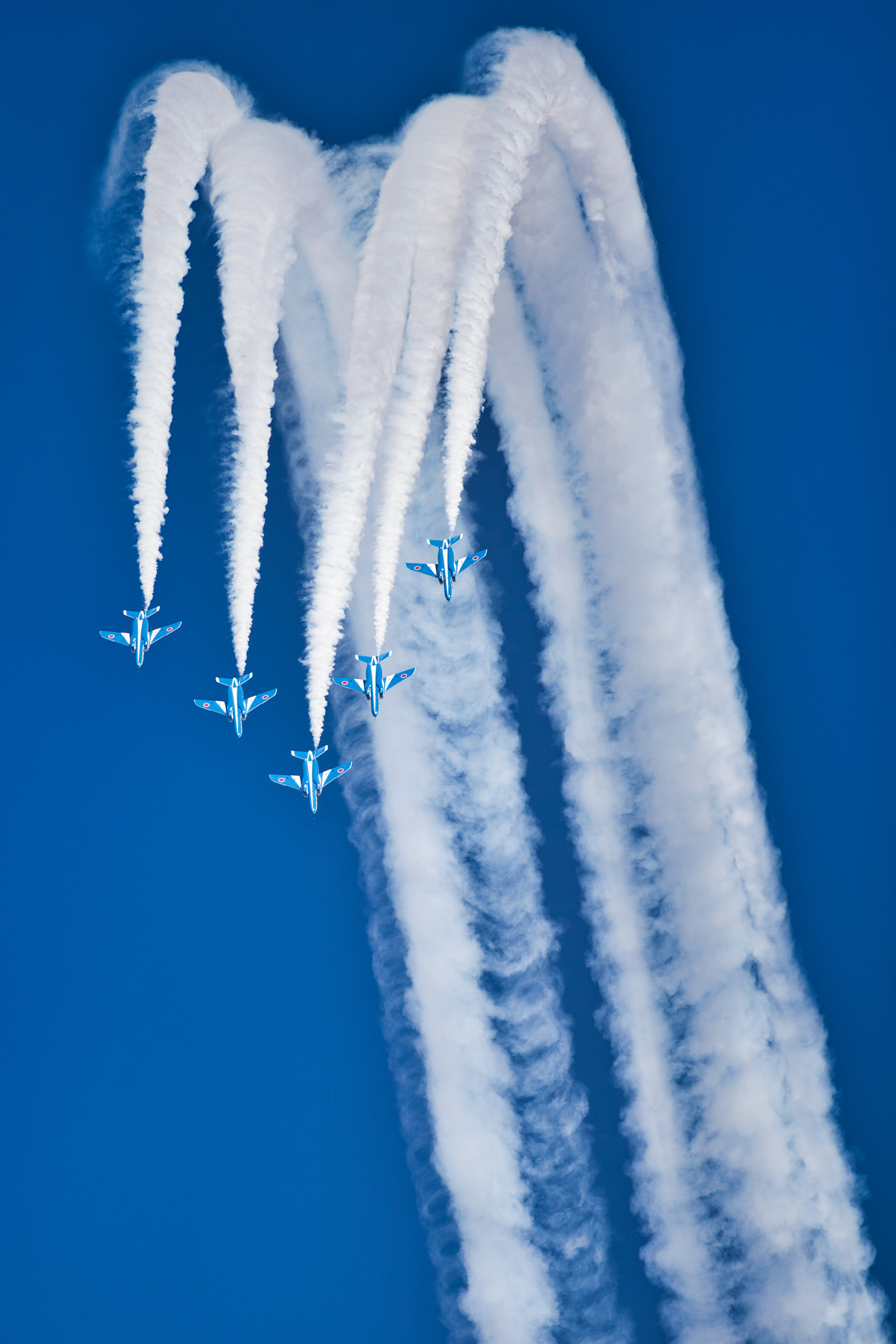 ブルーインパルスによるワイド・トゥー・デルタ・ループ。 (2017.11.03 入間基地航空祭にて撮影) body: Canon EOS 5D MarkII lens: Canon EF300mm f/2.8L USM data: ISO 200 , f/2.8 , 1/4000sec