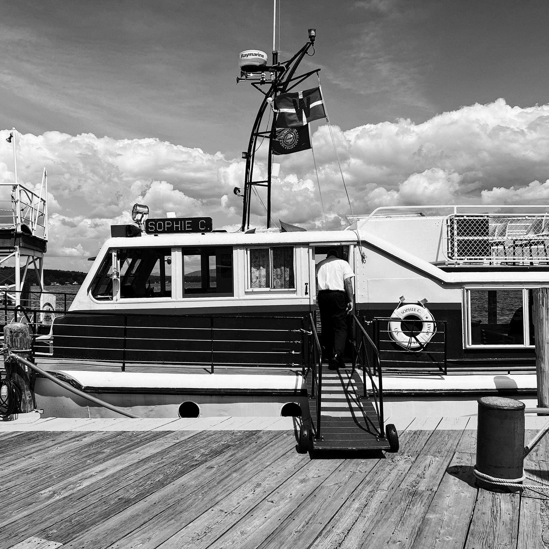 Sophie C at the pier after the cruise