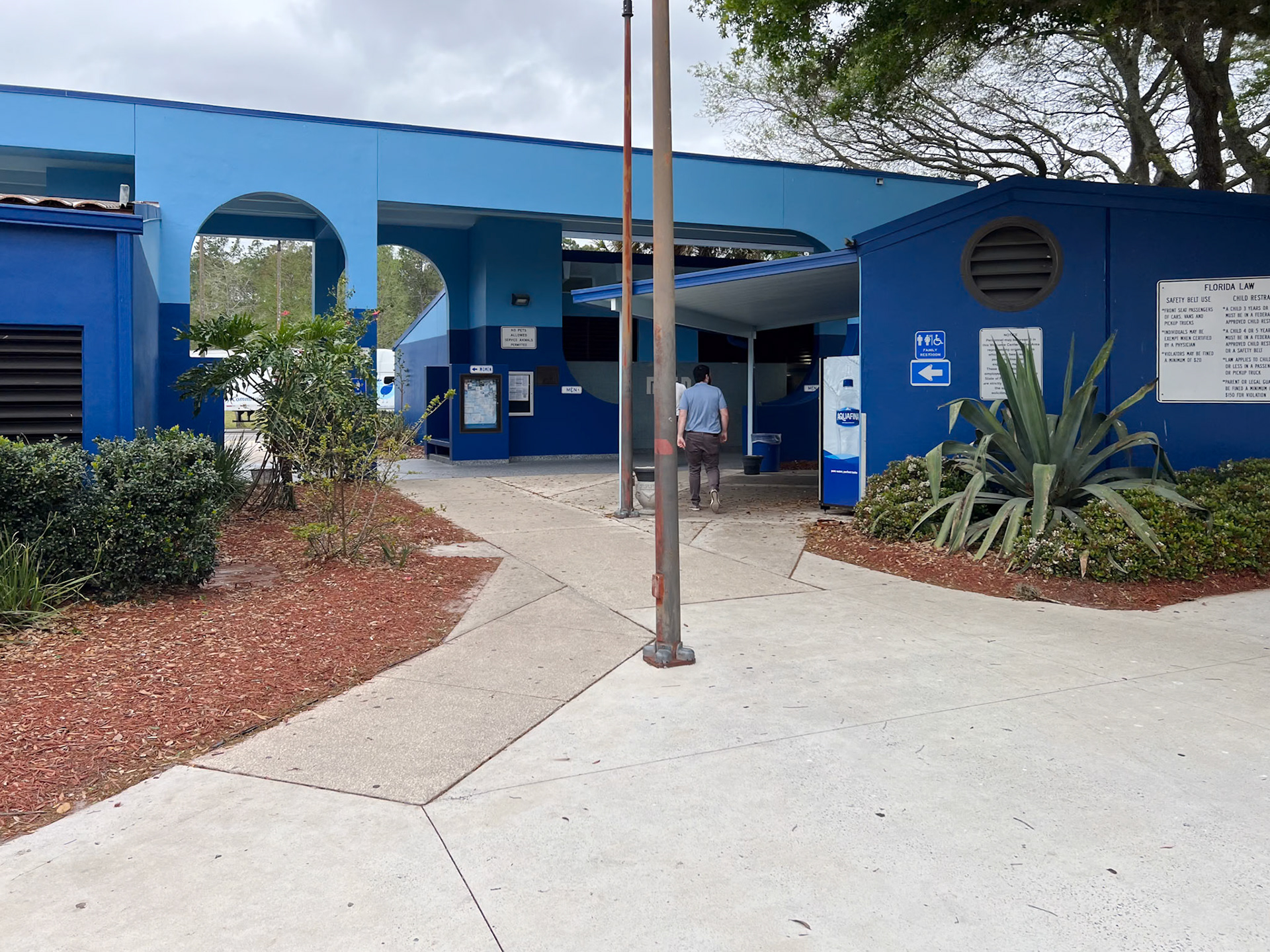 Leaving Florida. Welcome station at St Augustine.