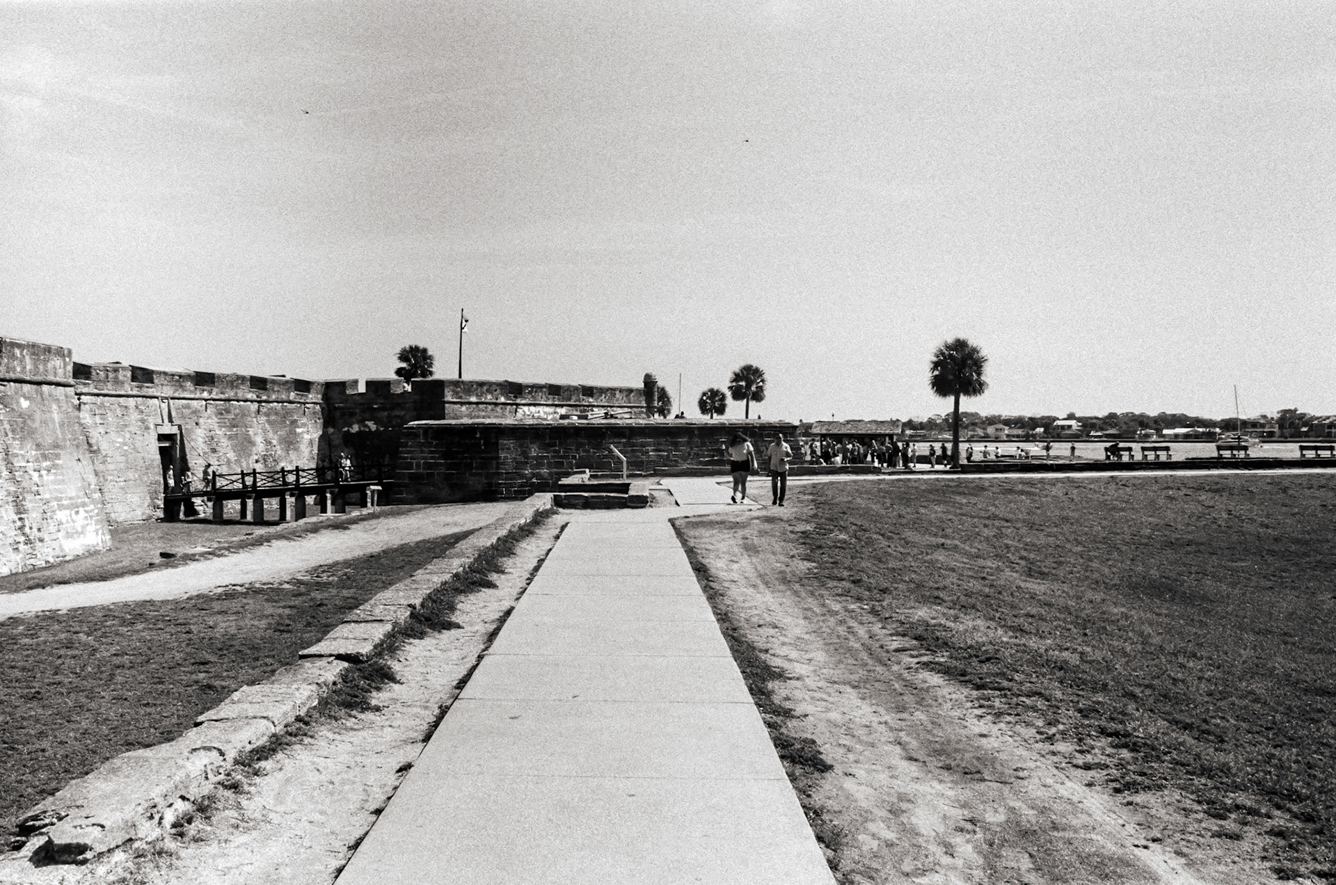 Outside the walls of the Castillo de San Marcos in St Augusting FL